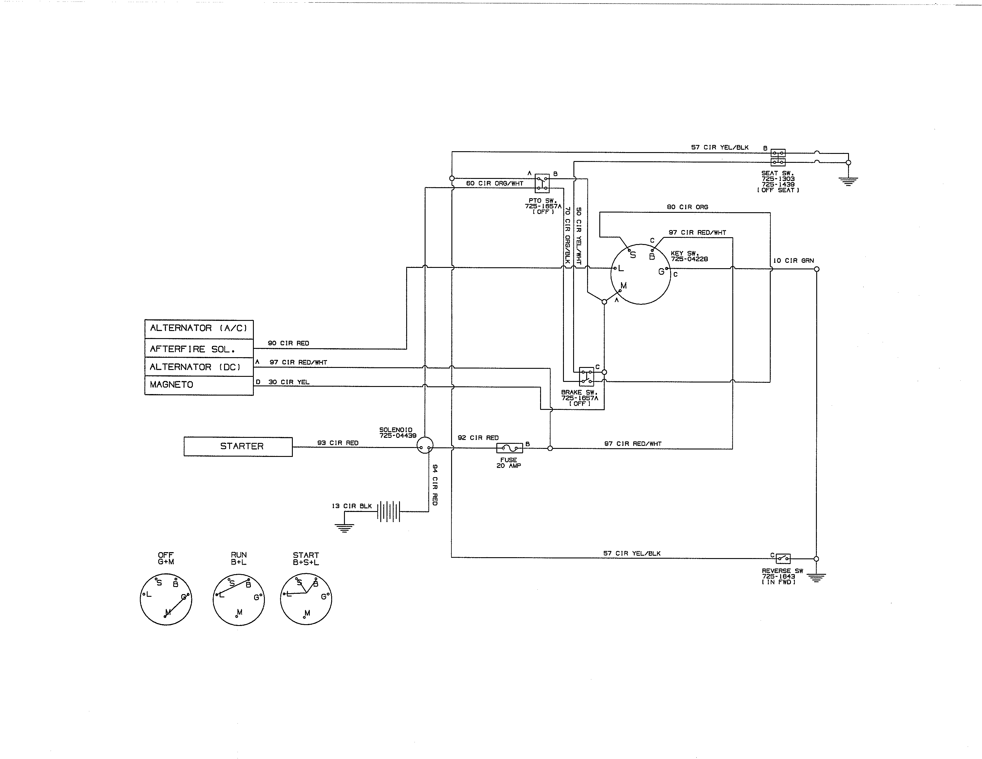 MTD 13WC76LF031 wiring harness schematic diagram