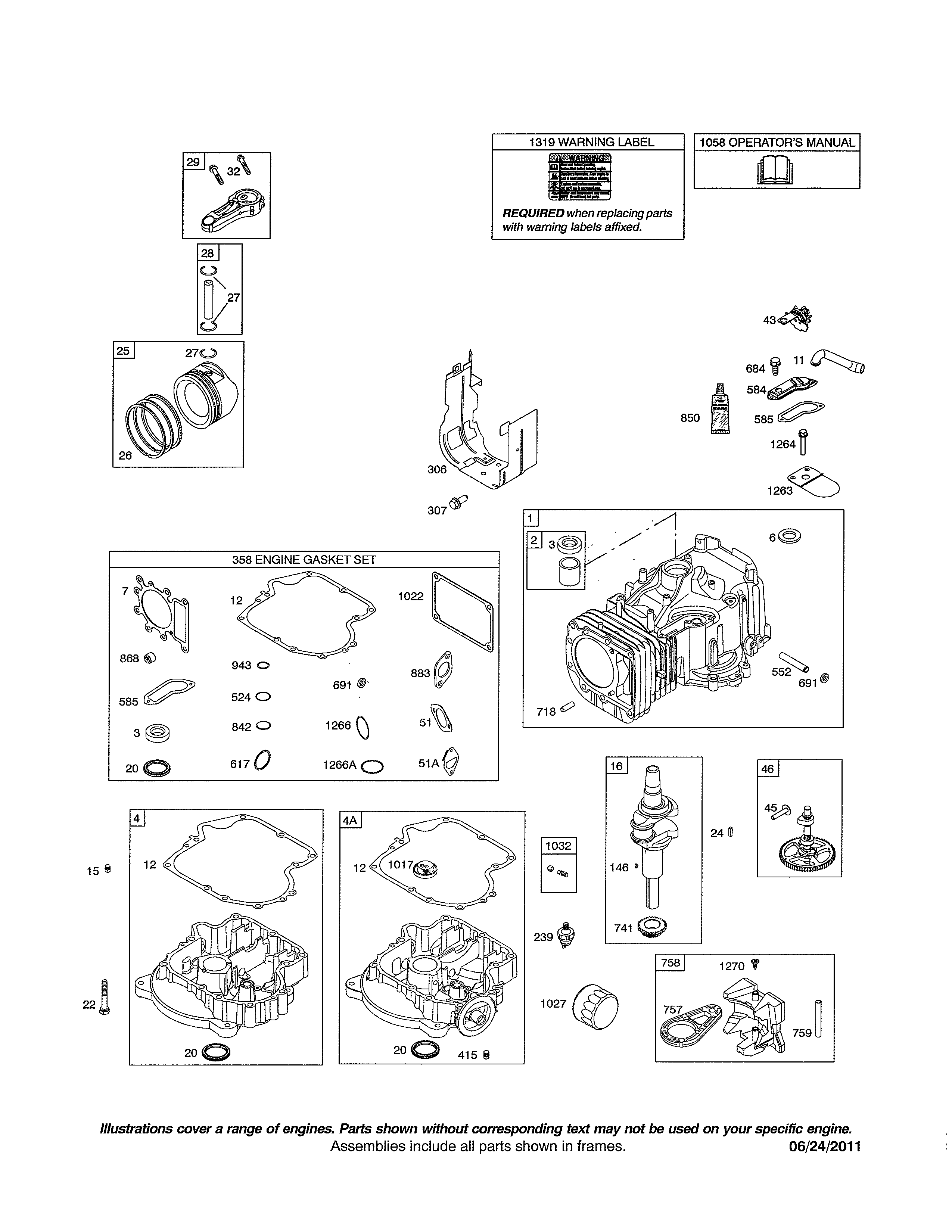 Poulan 96016001700 cylinder/crankshaft/sump diagram