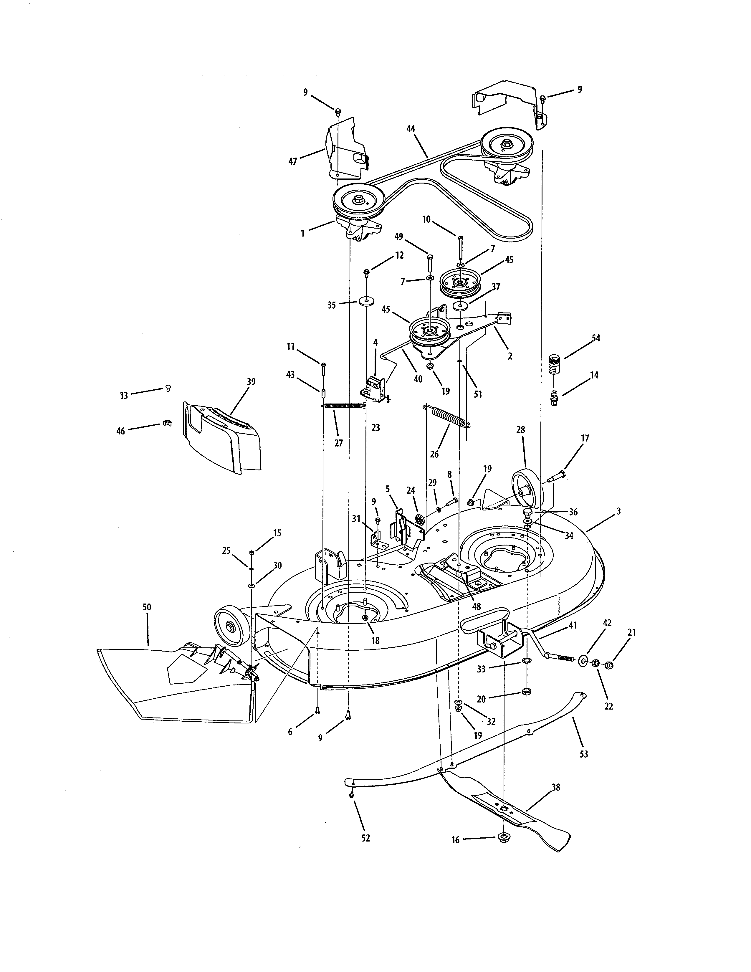 MTD 13AO772G055 42" deck diagram