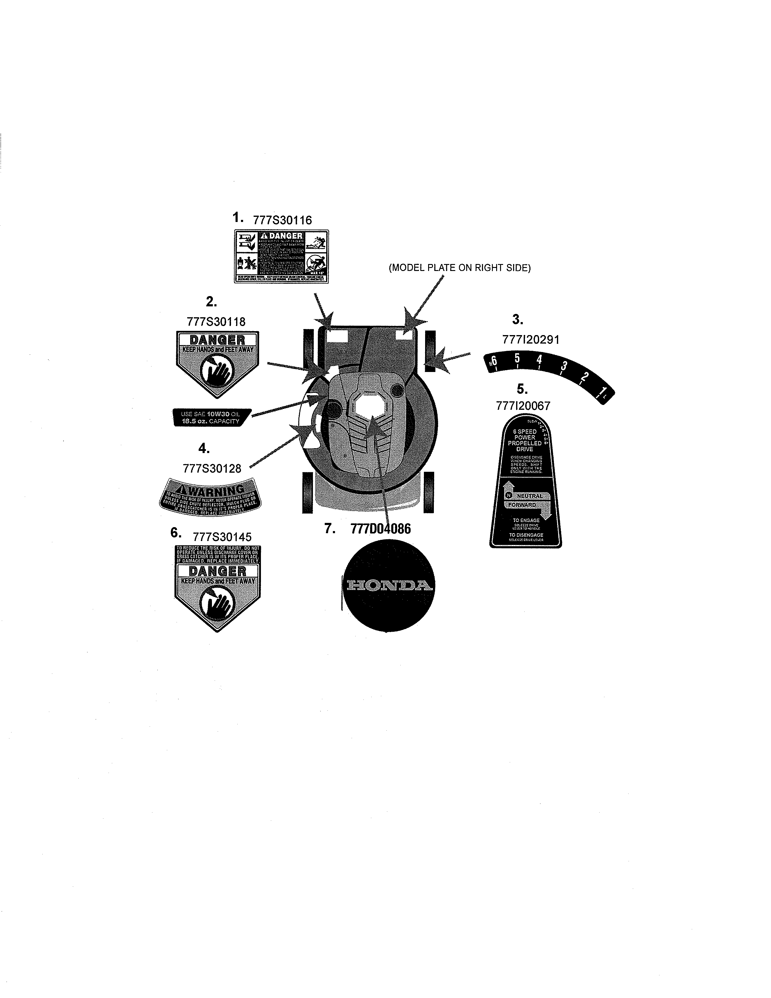 Yard-Man 12A-978Q701 decals diagram