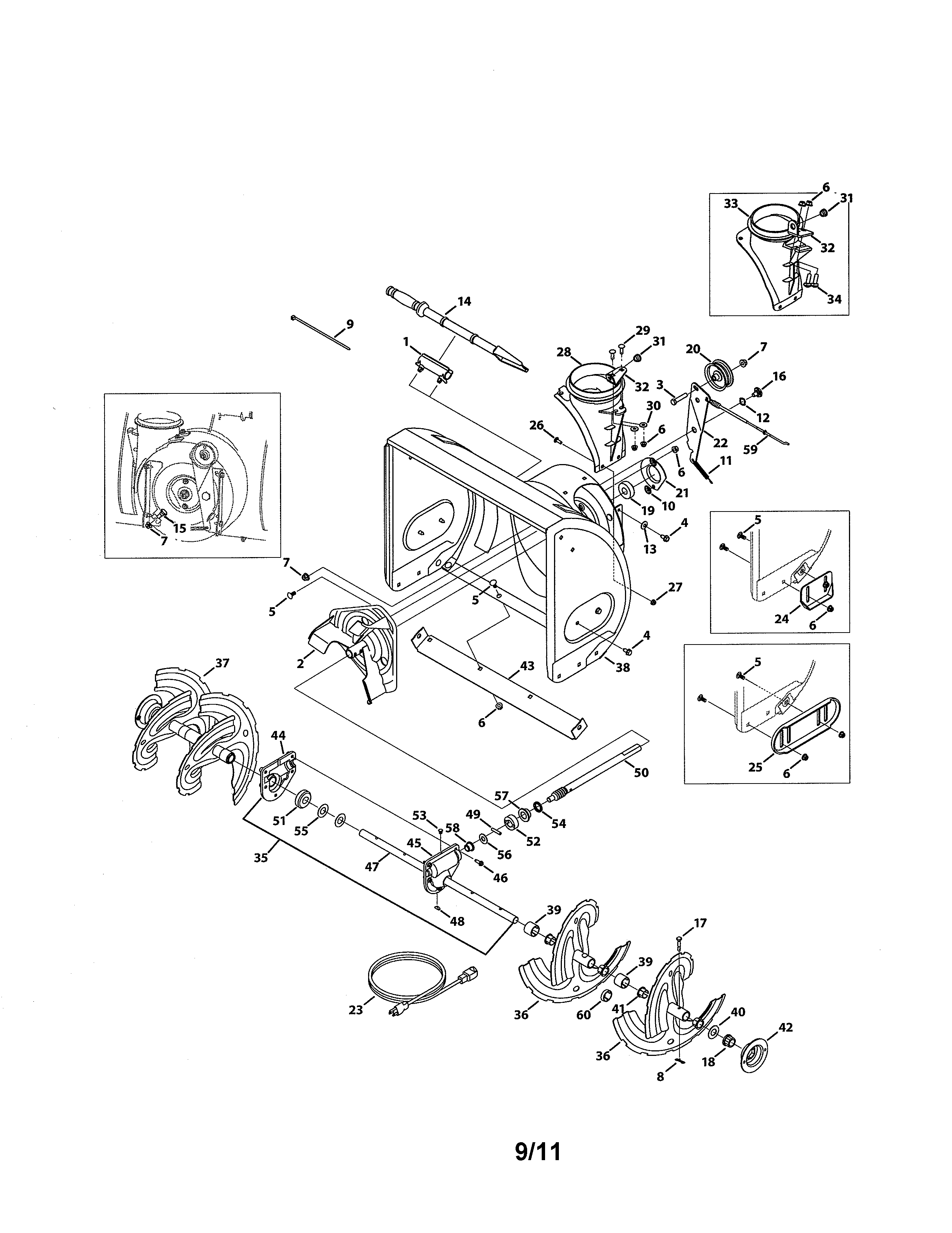 MTD 769-05284 auger & housing diagram