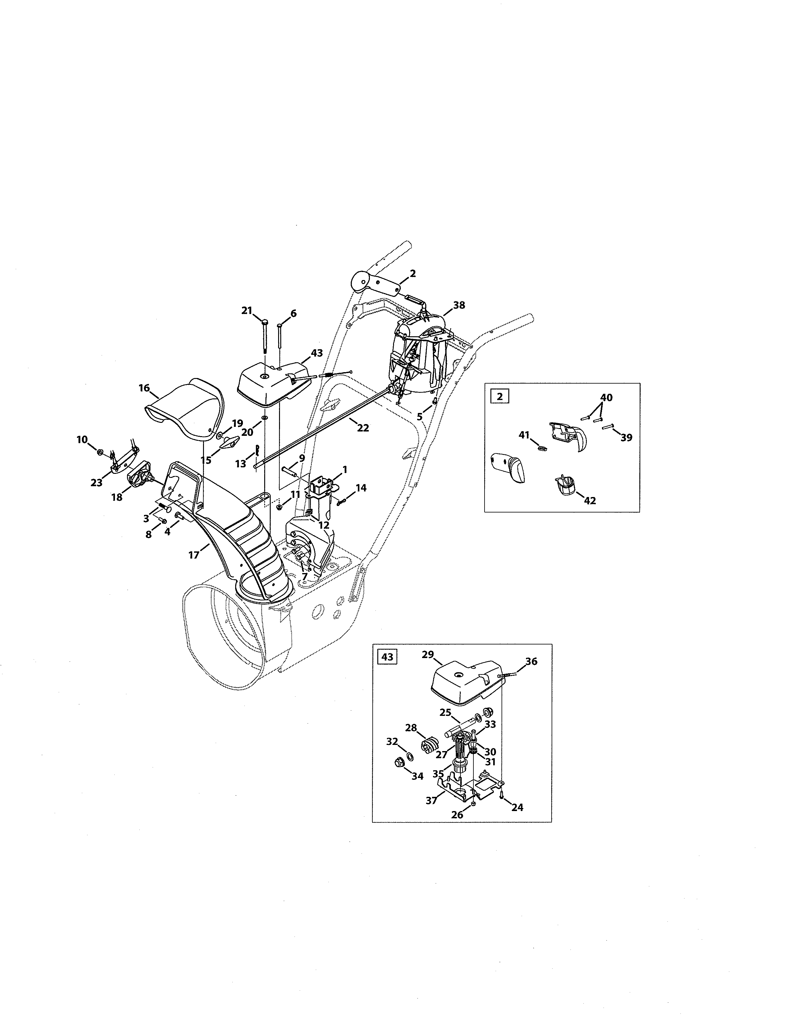 MTD 769-05284 2-way & 4-way extended chute diagram