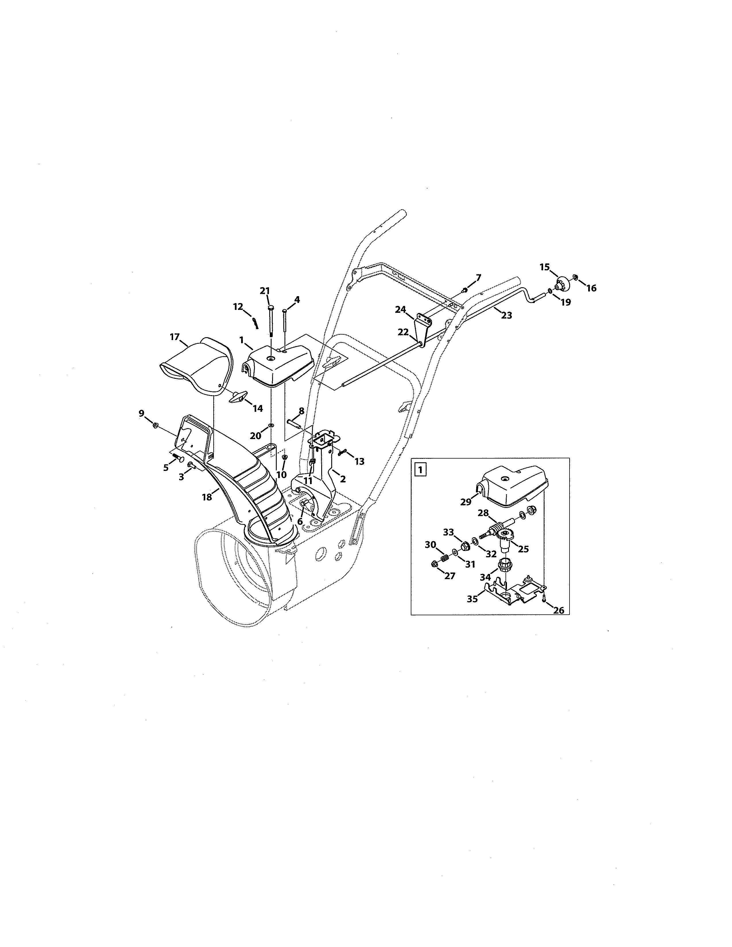 MTD 769-05284 extended chute diagram