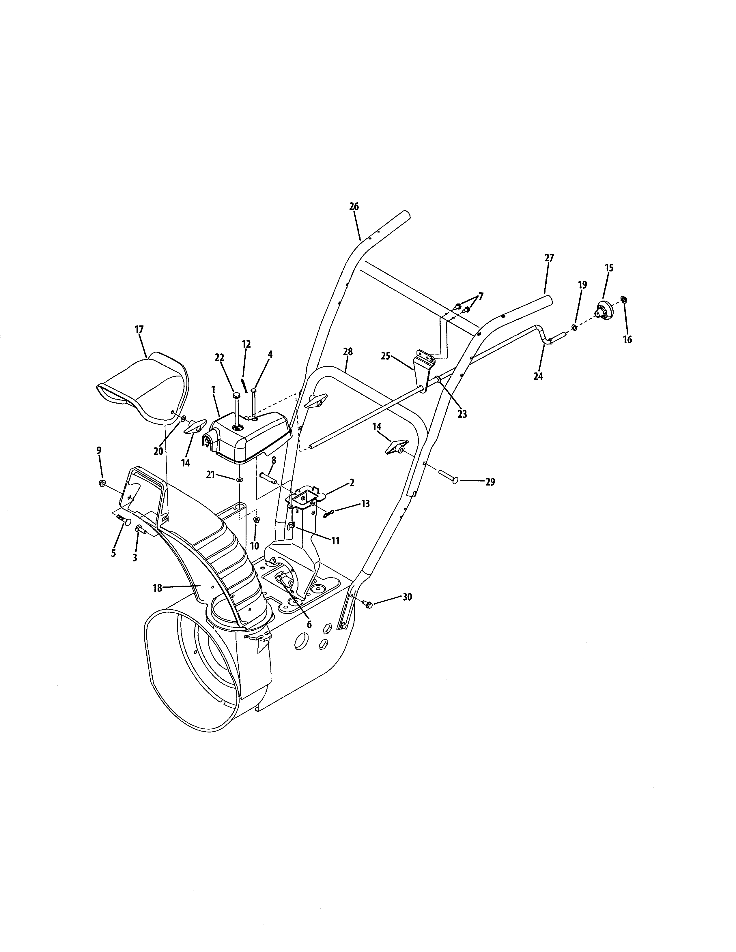 MTD 31AM63FF752 extended chute-b&s/tecumseh engines diagram