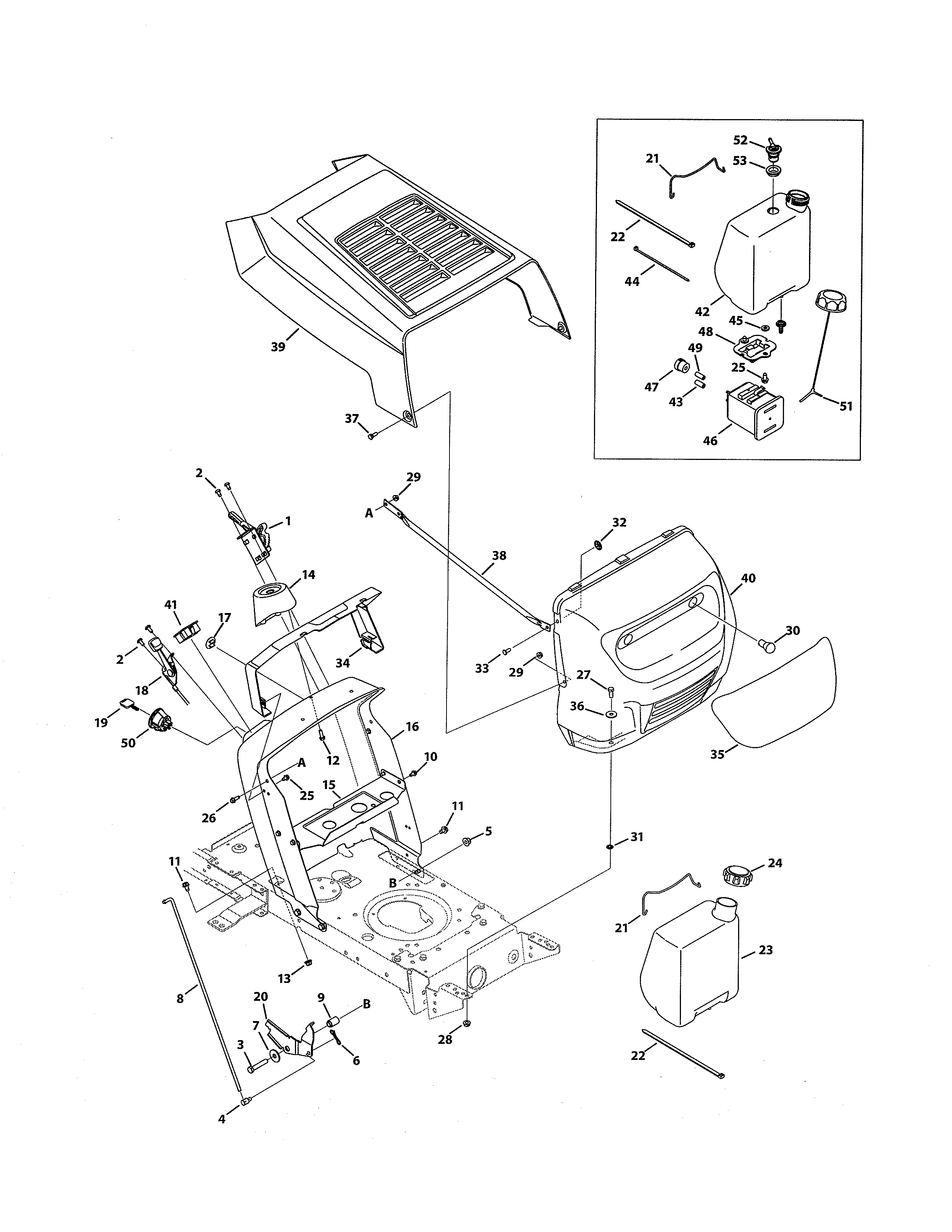 MTD 769-05404 2 style hood diagram