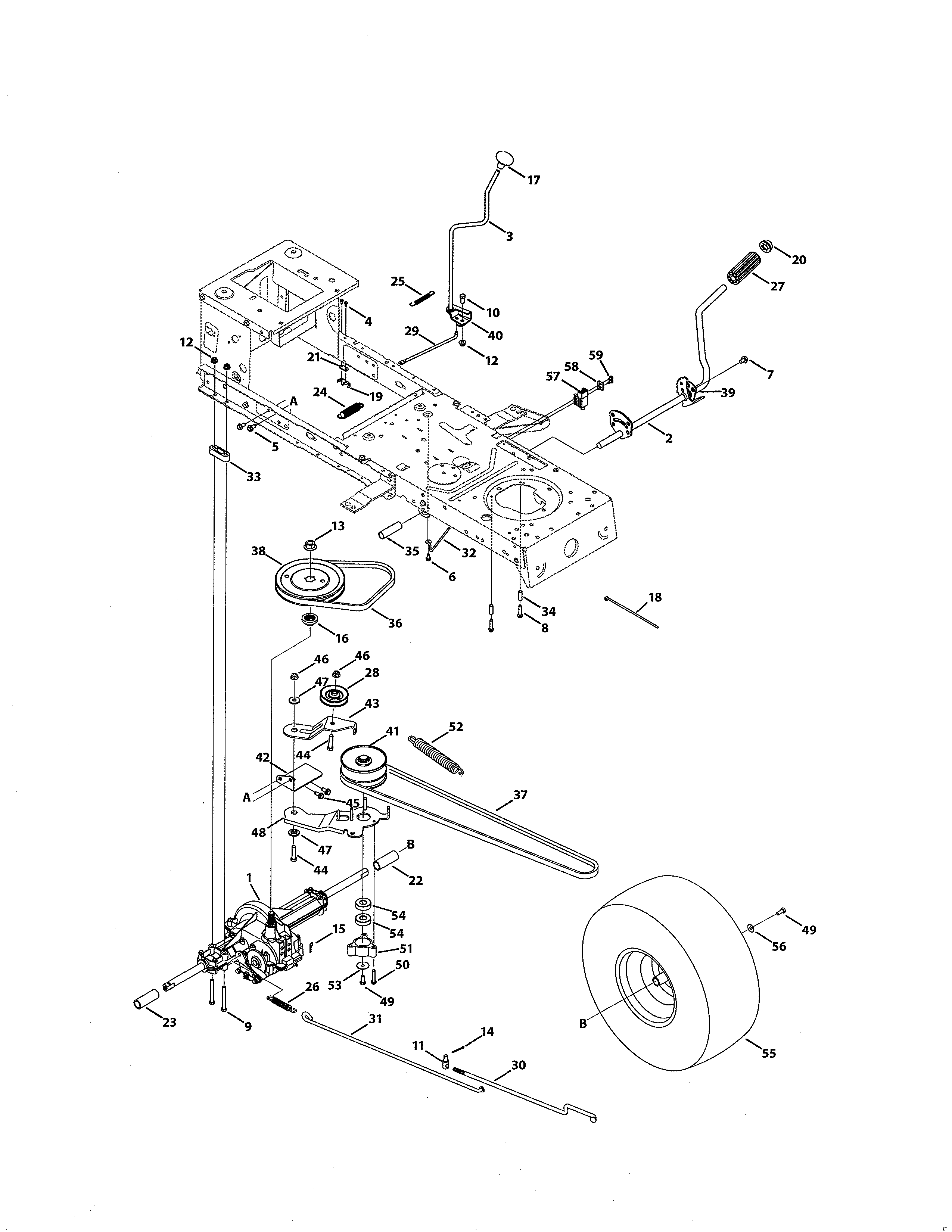MTD 13AN772G055 transmission diagram