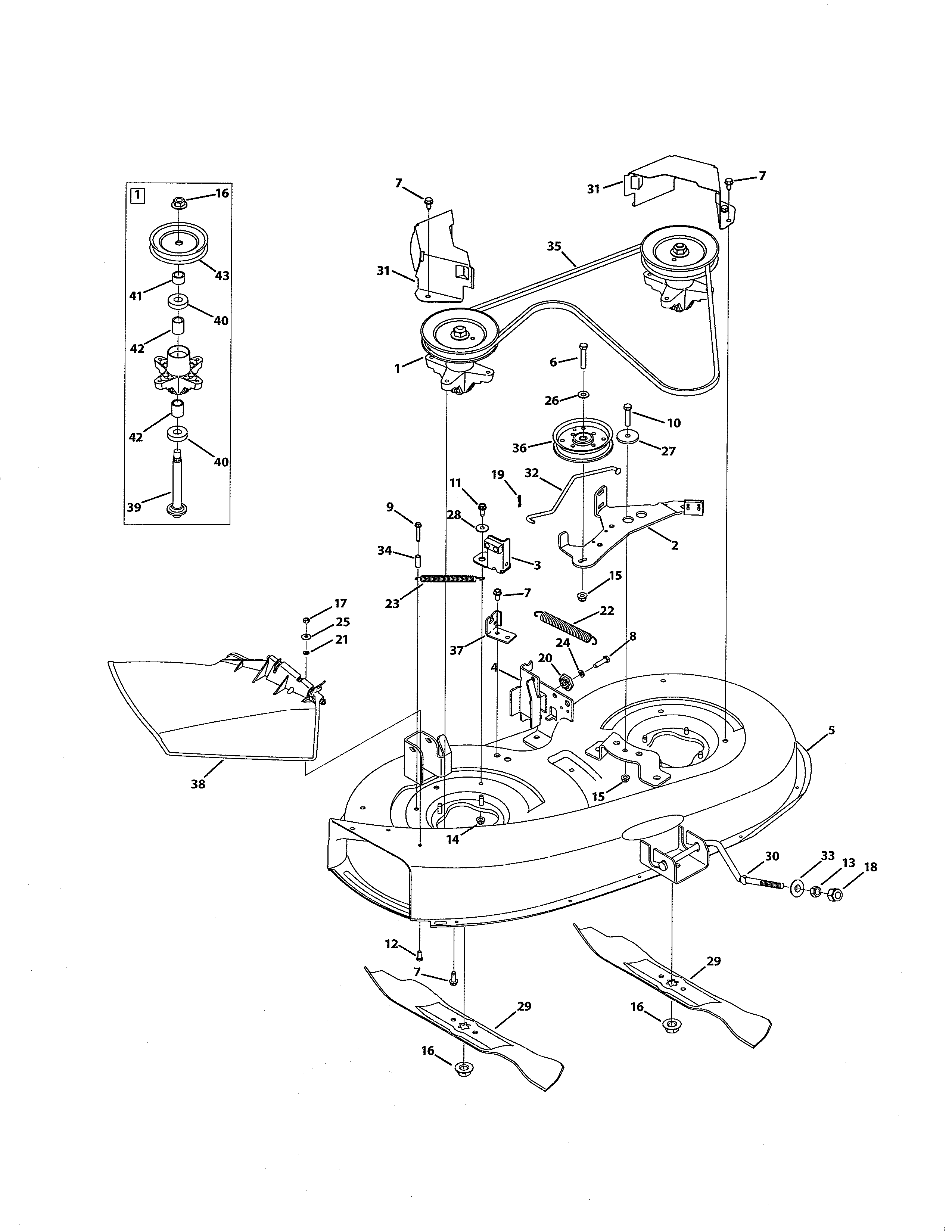 MTD 13AN772G055 38" deck diagram