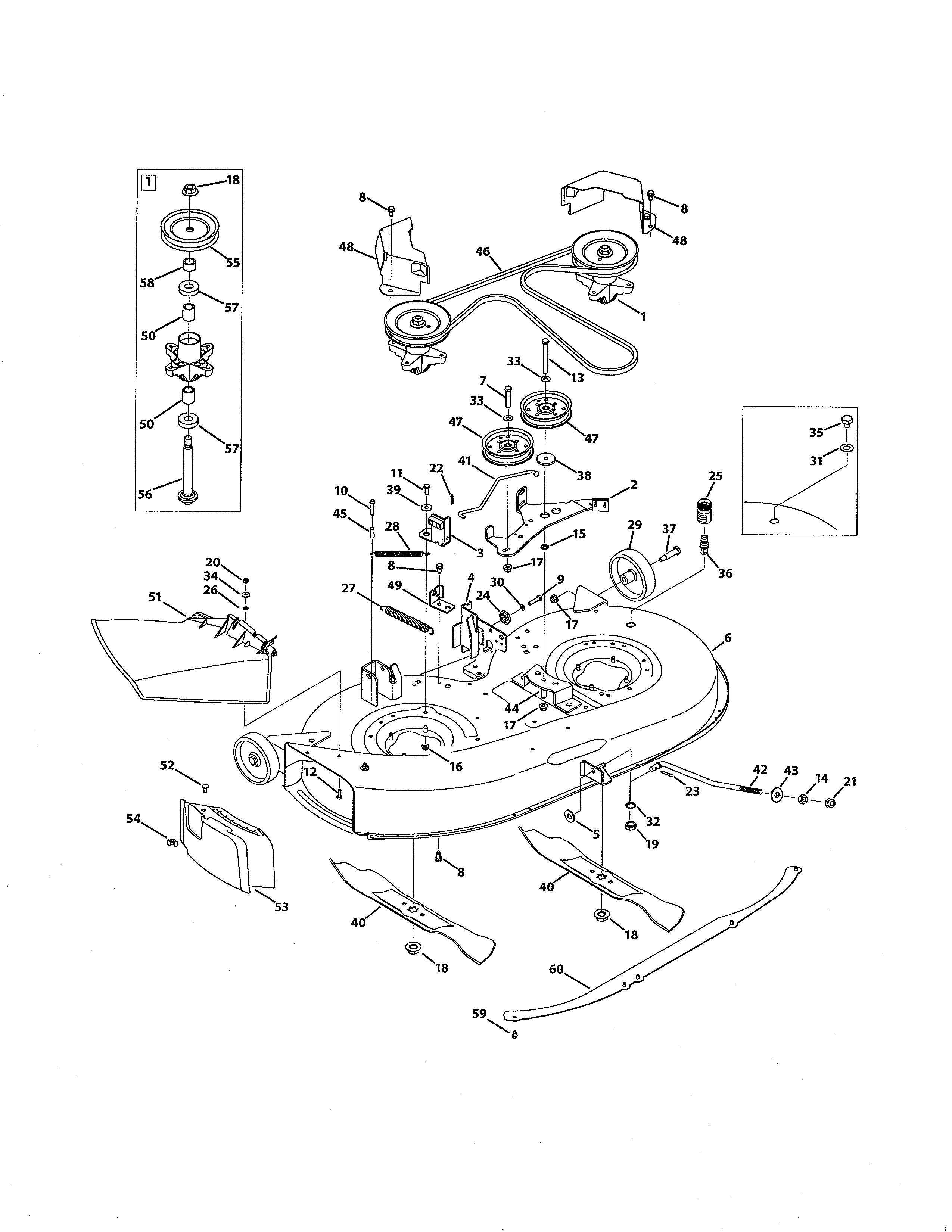 MTD 13AN772G055 42" deck diagram