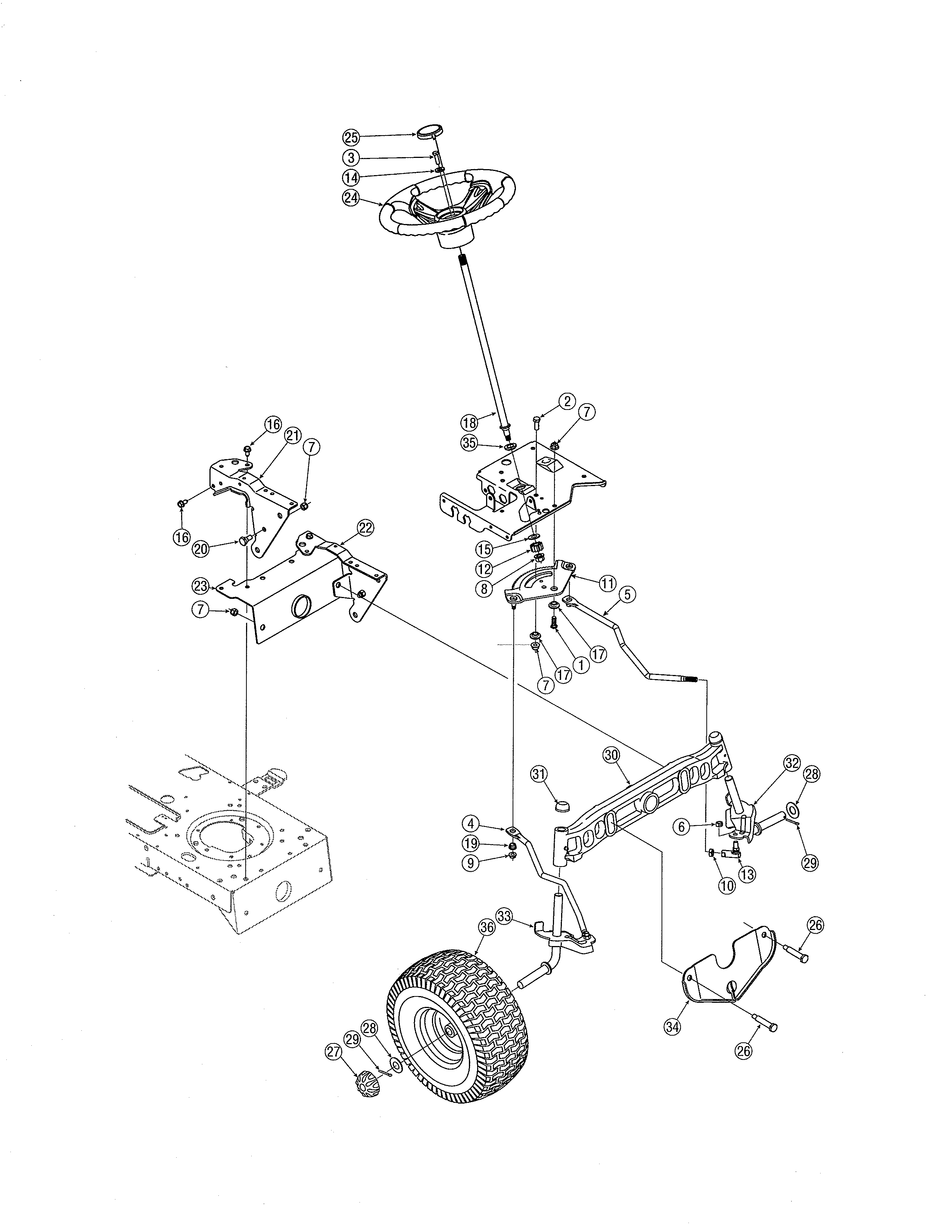 MTD 13AL606G730 steering diagram
