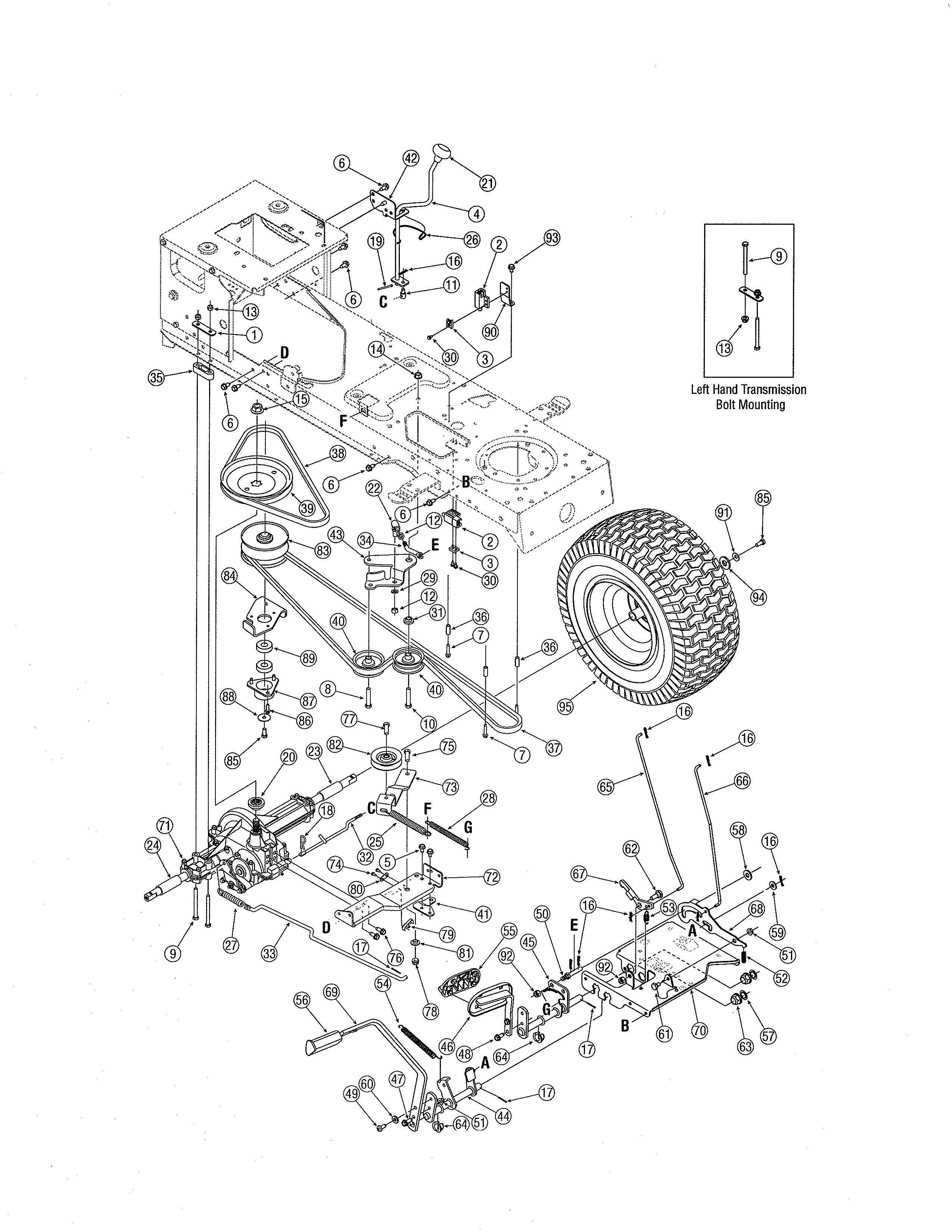 MTD 13AL606G730 drive diagram