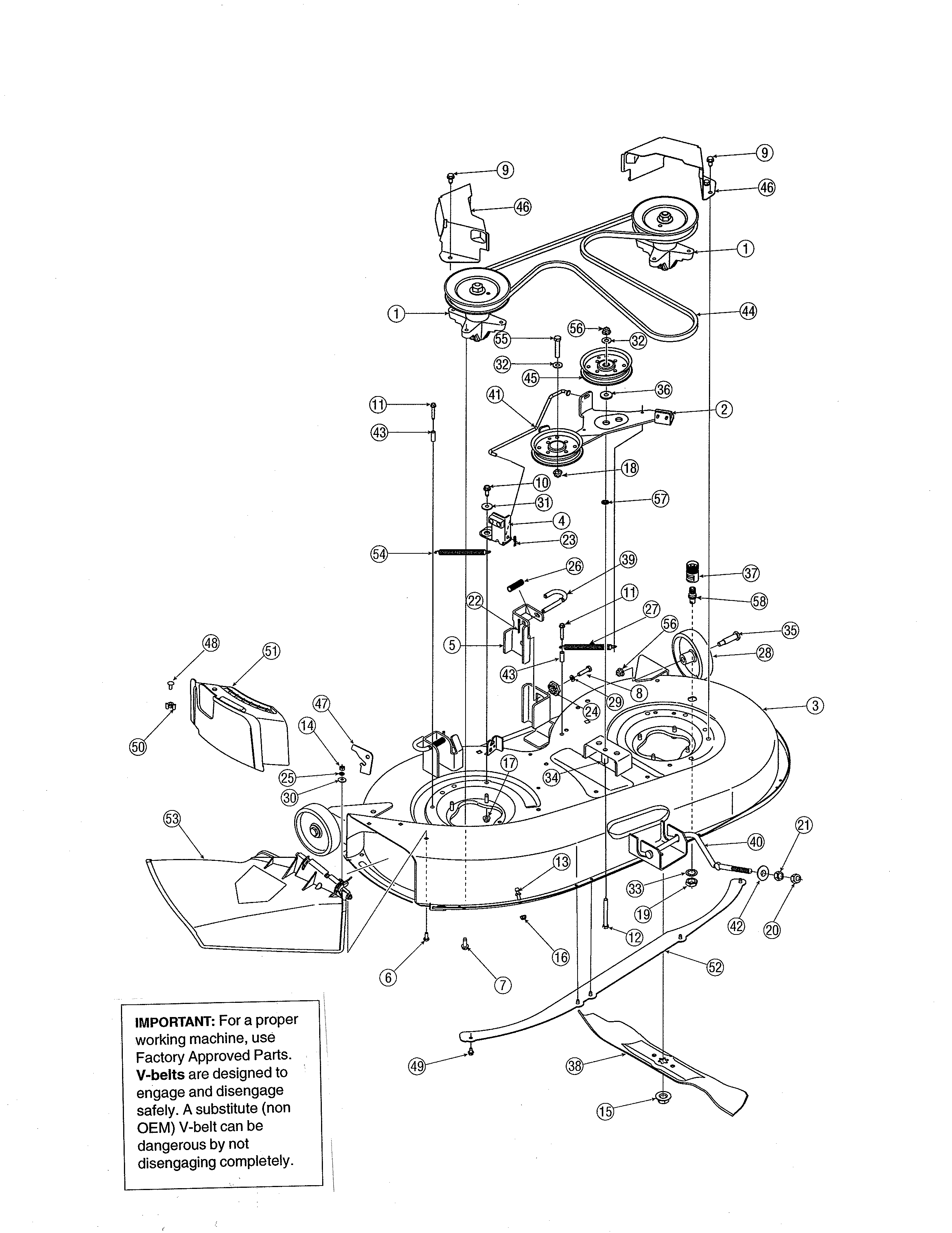 MTD 13AL606G730 42" deck diagram