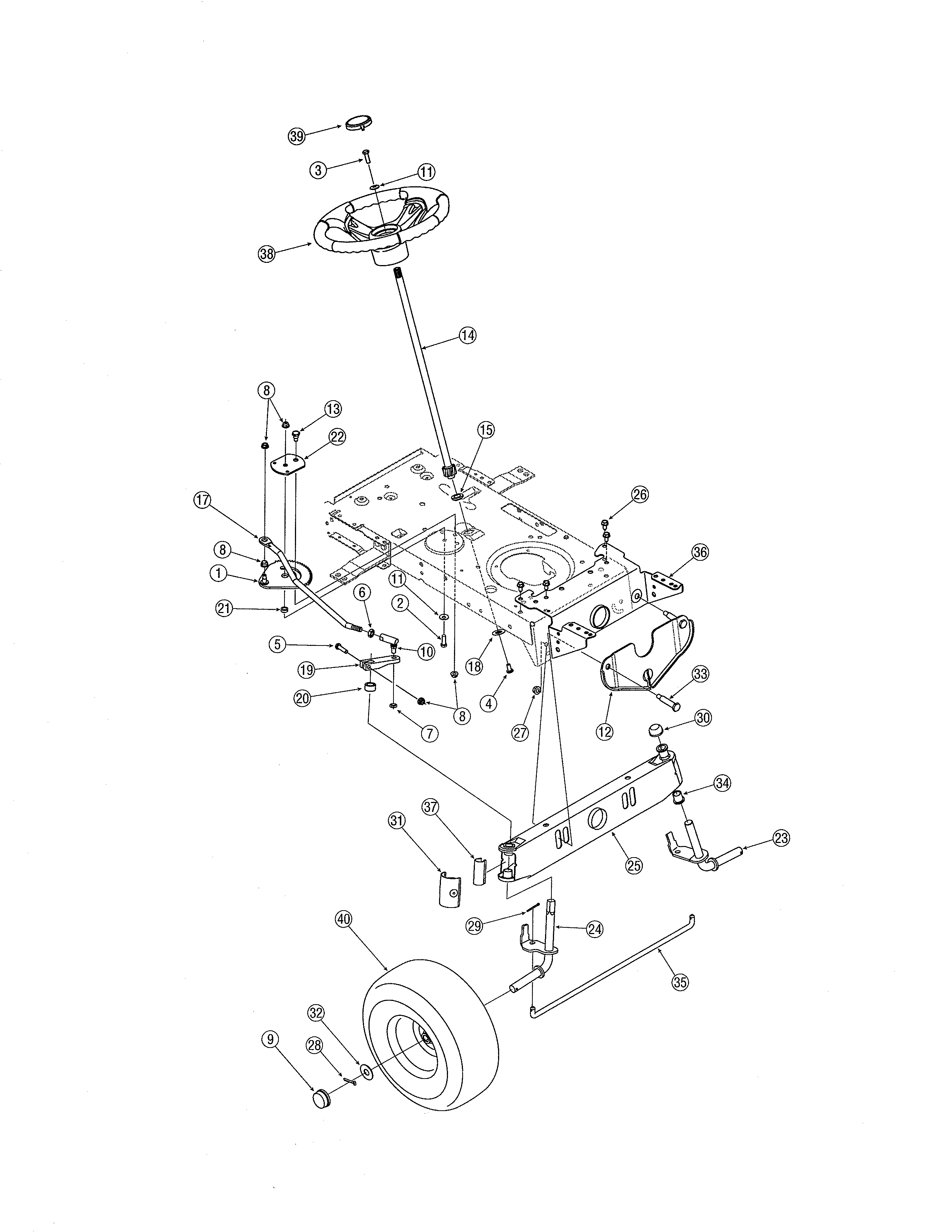 MTD 13AN791G755 steering diagram