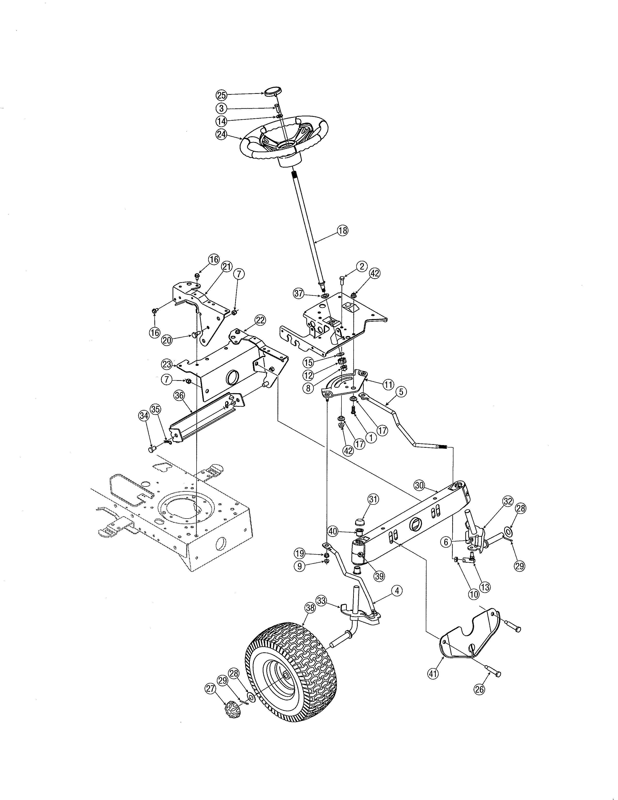 Yard-Man 13AX605G755 steering diagram
