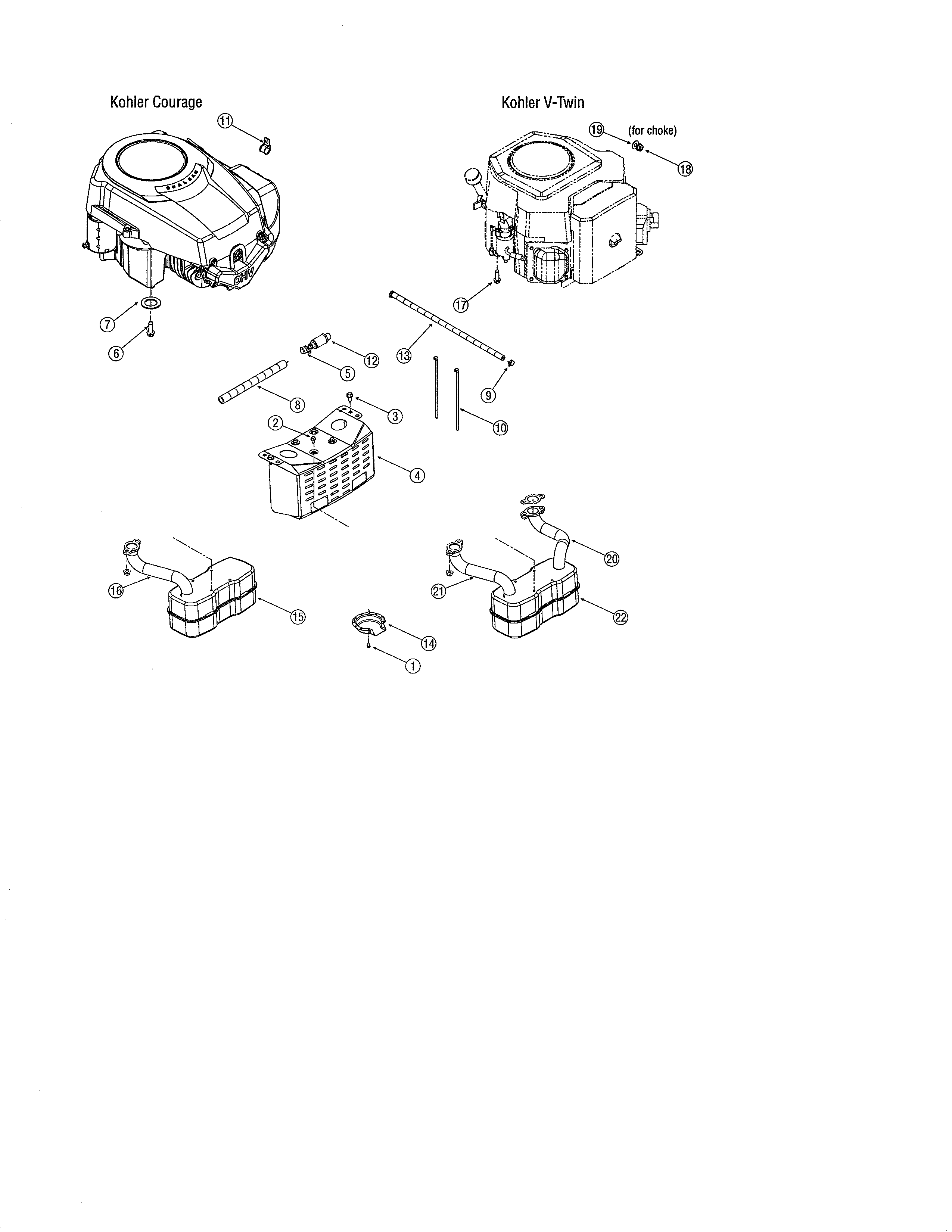 Yard-Man 13AX605G755 kohler courage & v-twin diagram