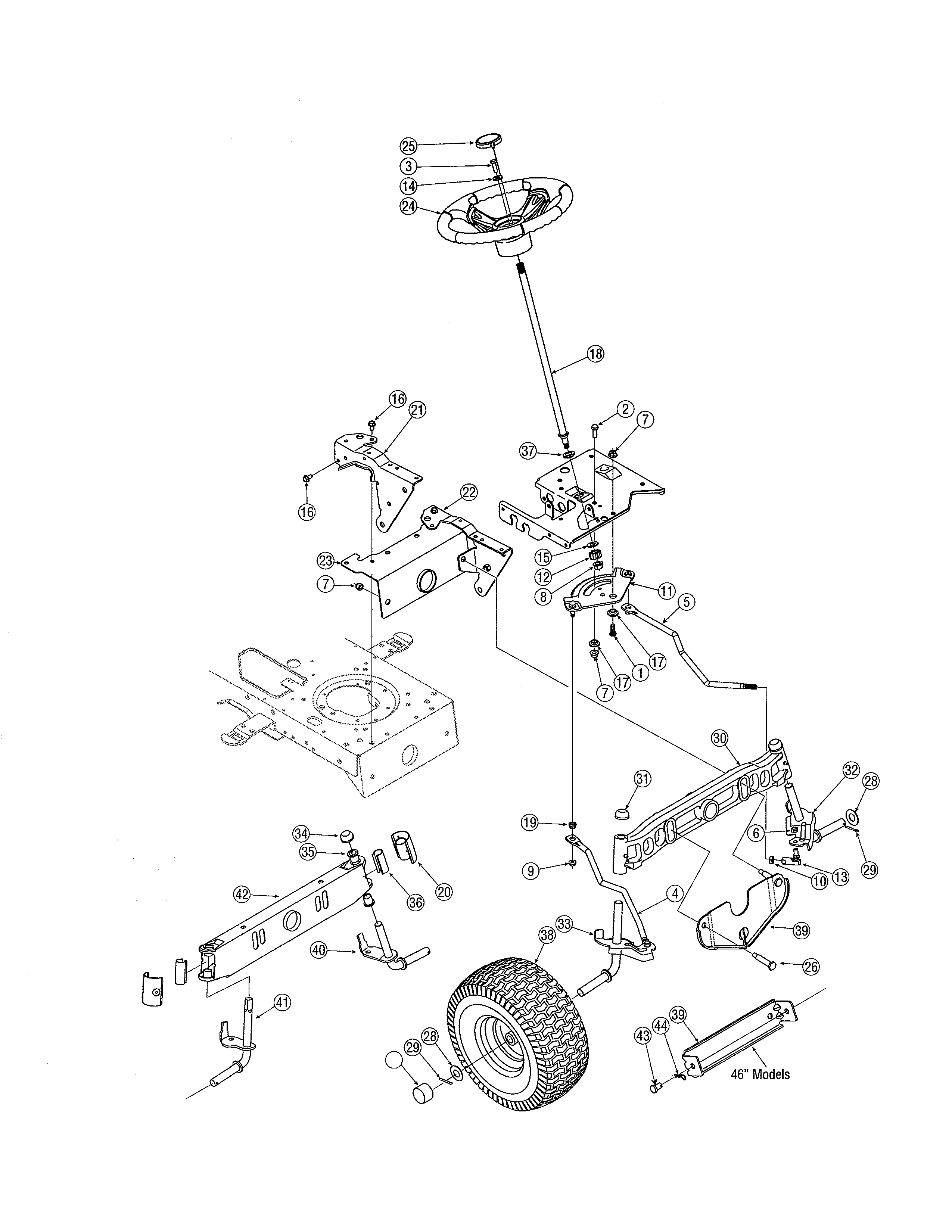 MTD 13BP605H755 steering diagram