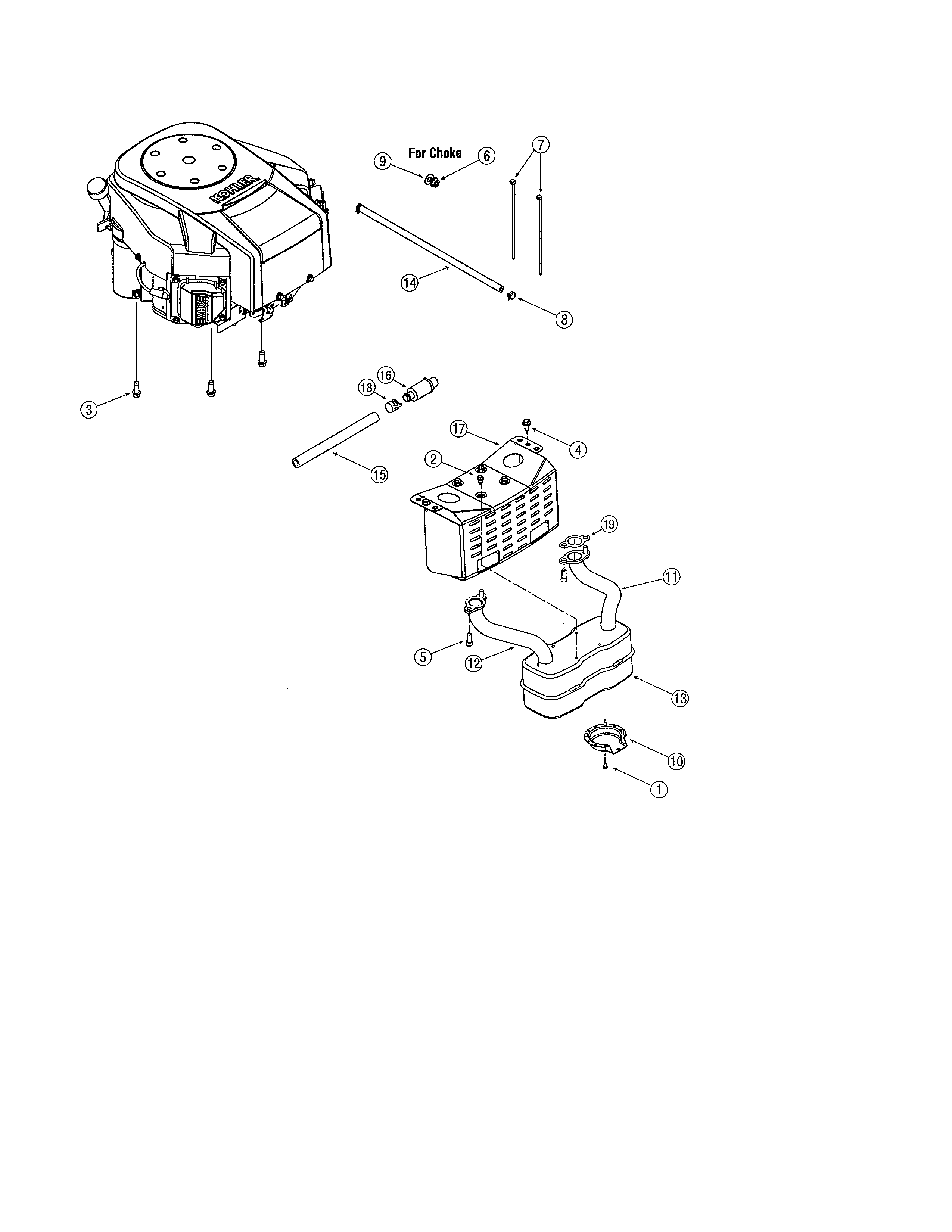 MTD 13BP605H755 kohler twin cylinder engine diagram