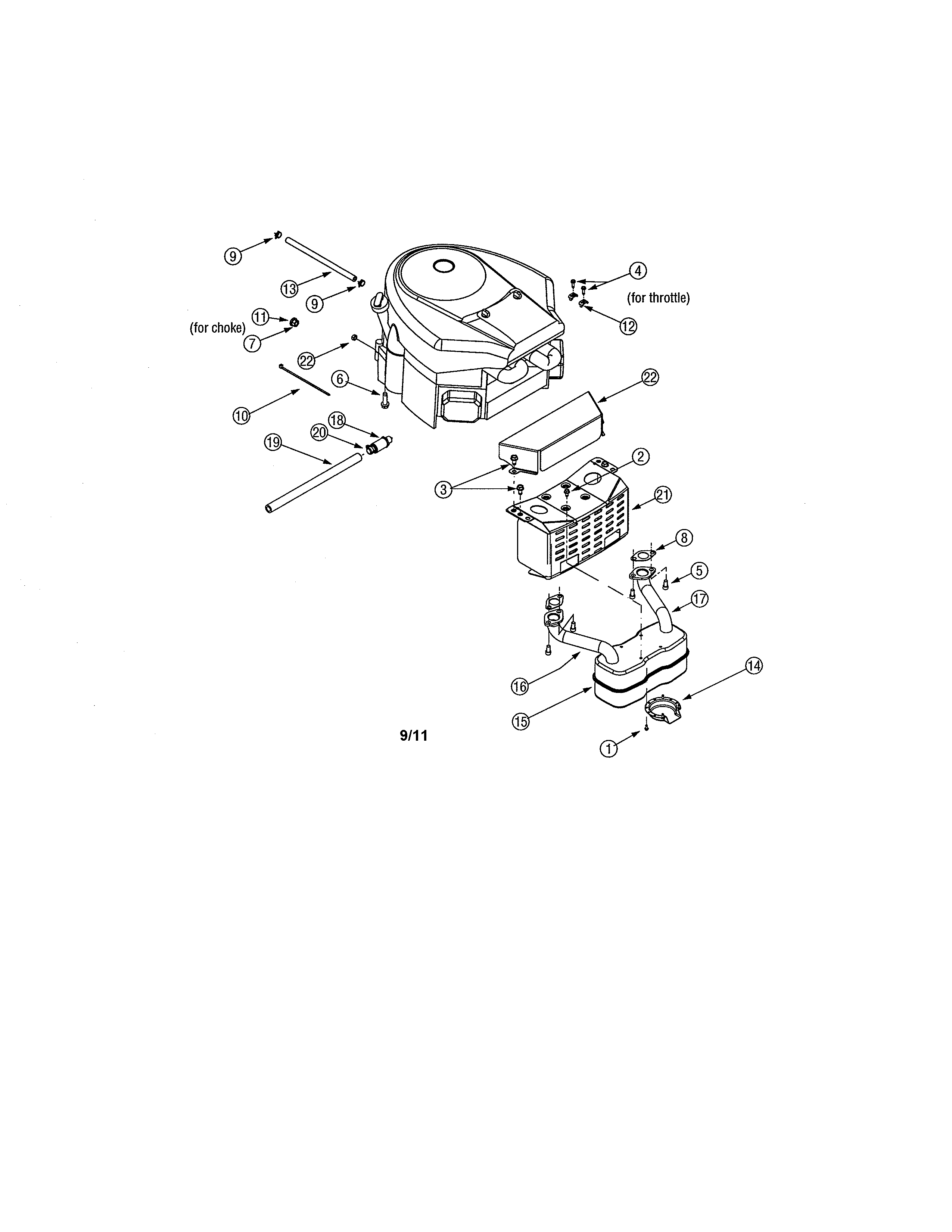 MTD 13AR606P730 muffler diagram