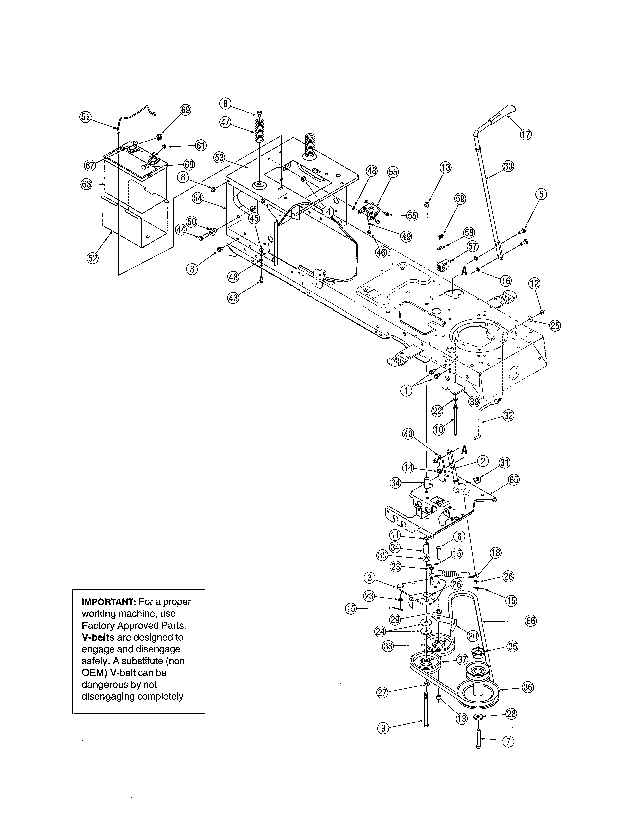 MTD 13AR606P730 frame/gears diagram