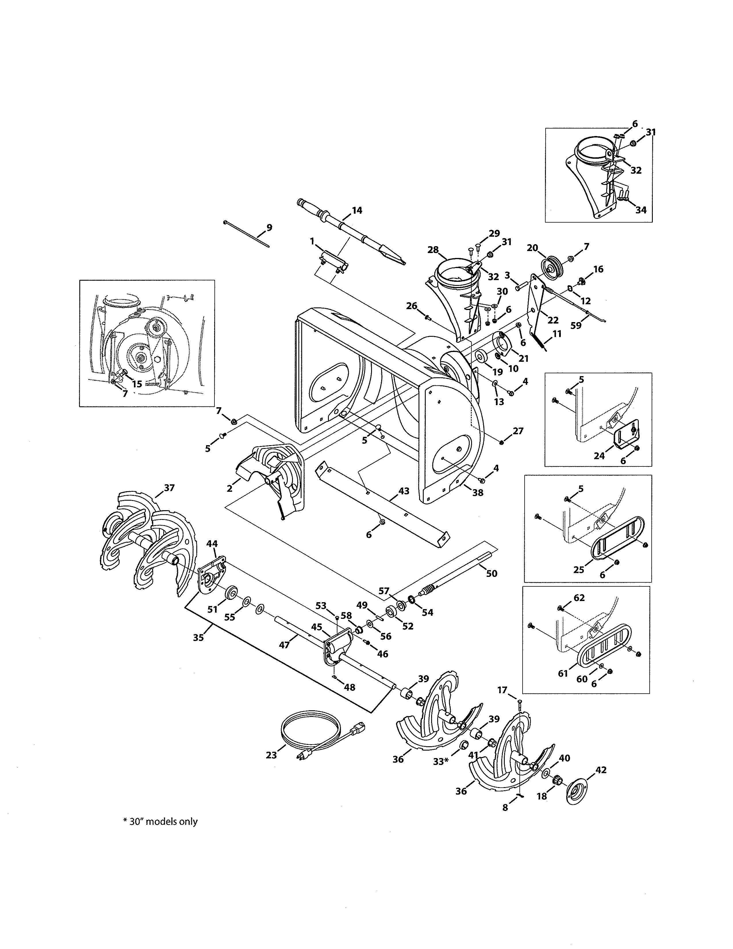 MTD 31AH64EG700 auger & housing diagram