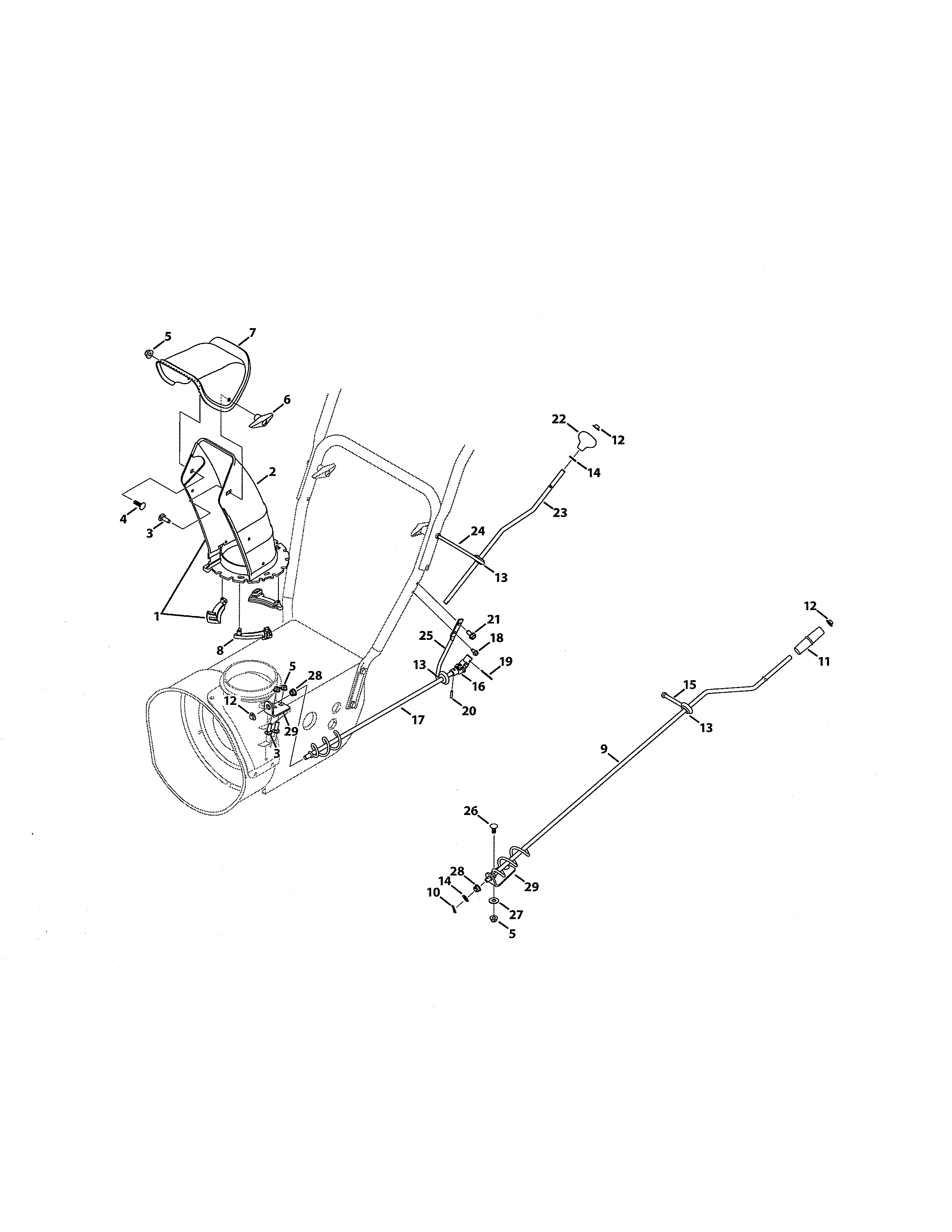 MTD 31AH64EG700 standard 2-way chute diagram
