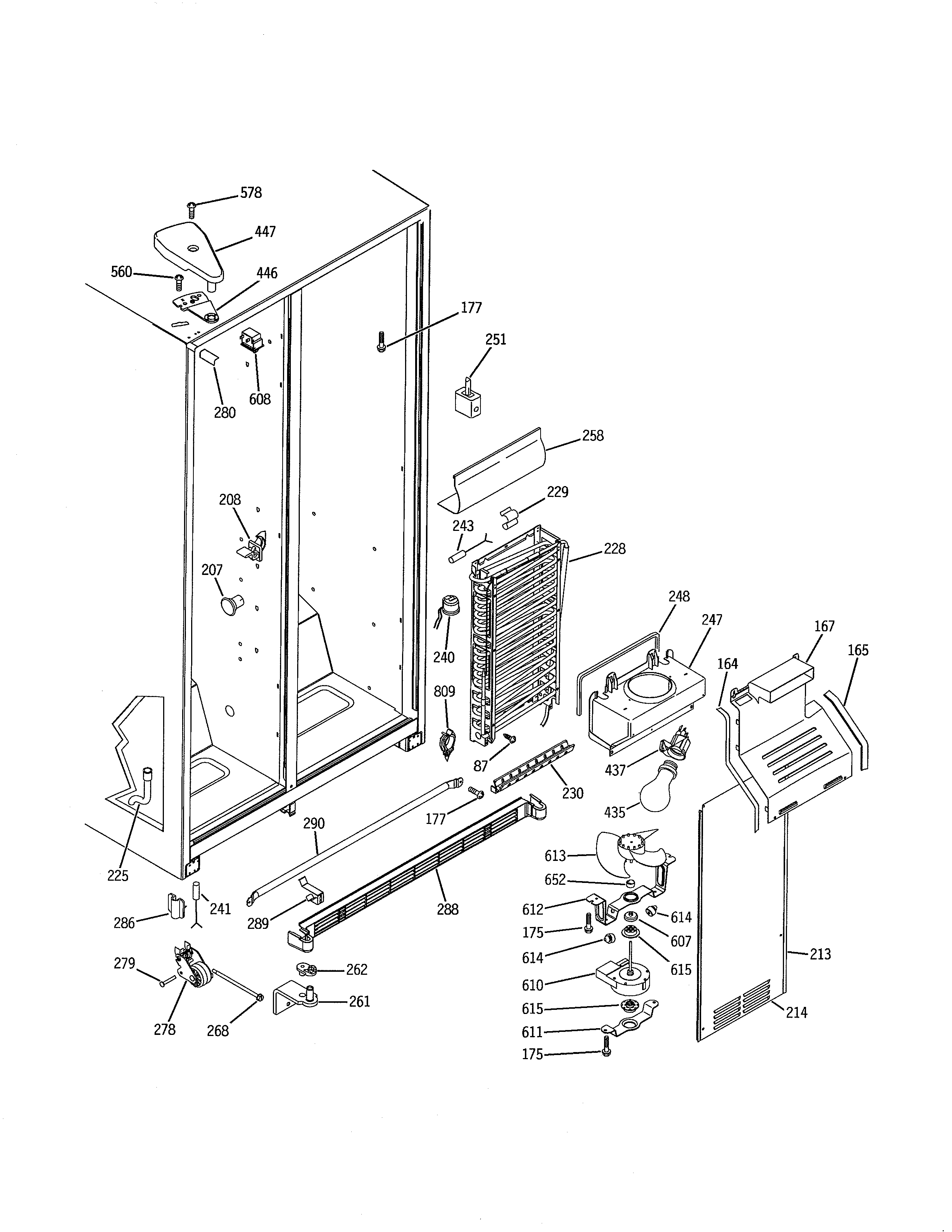 GE GSH22JSXMSS freezer section diagram