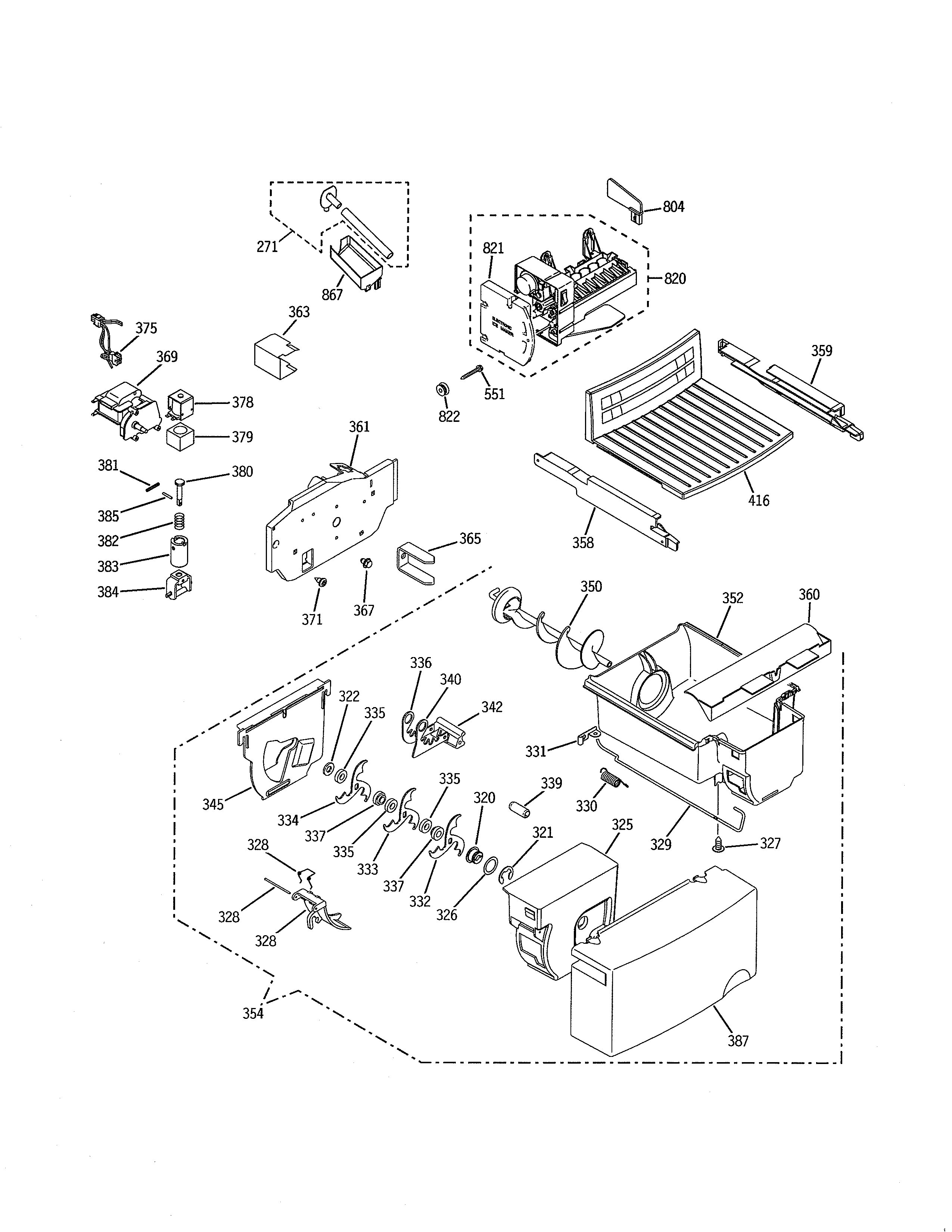 GE GSH22JSXMSS ice maker & dispenser diagram