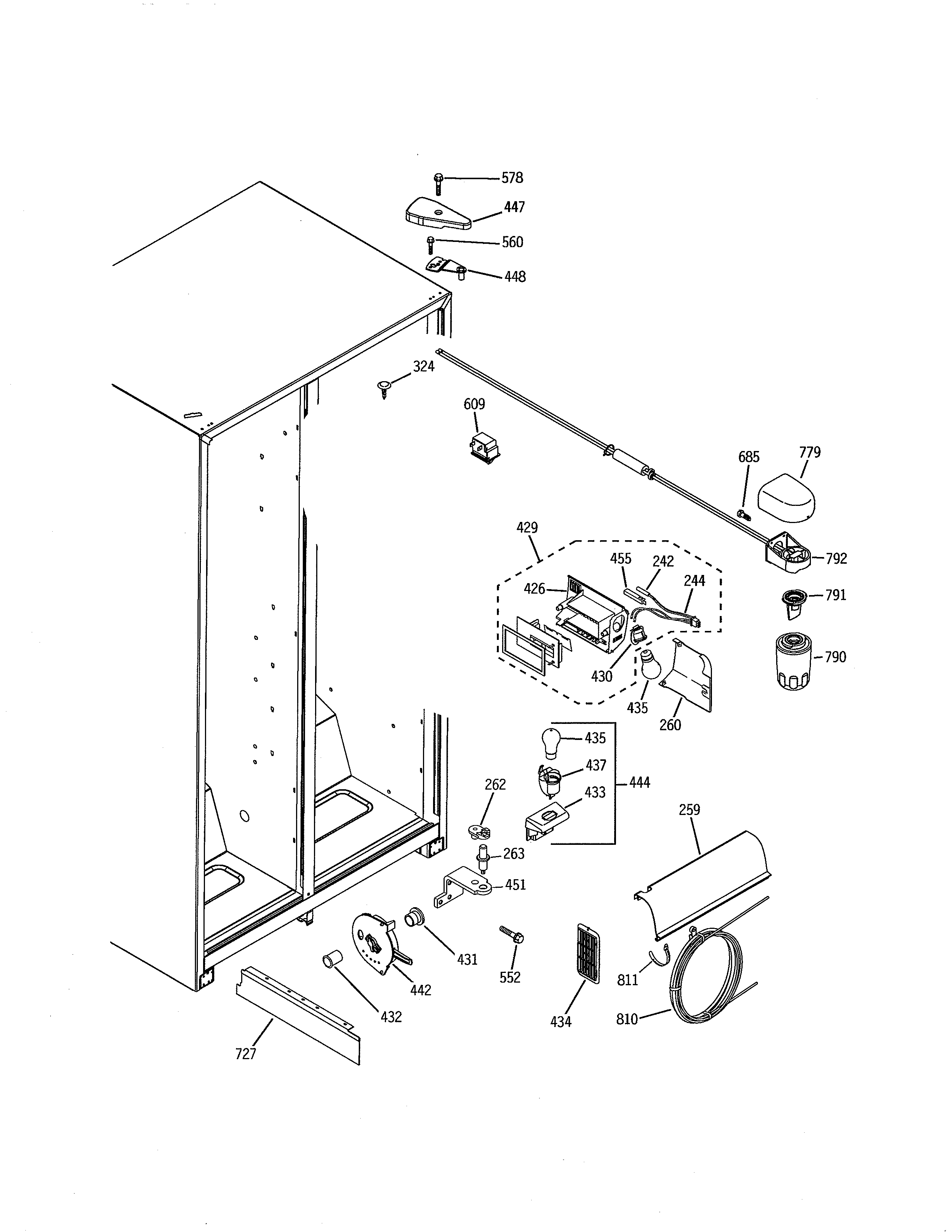 GE GSH22JSXMSS fresh food section diagram