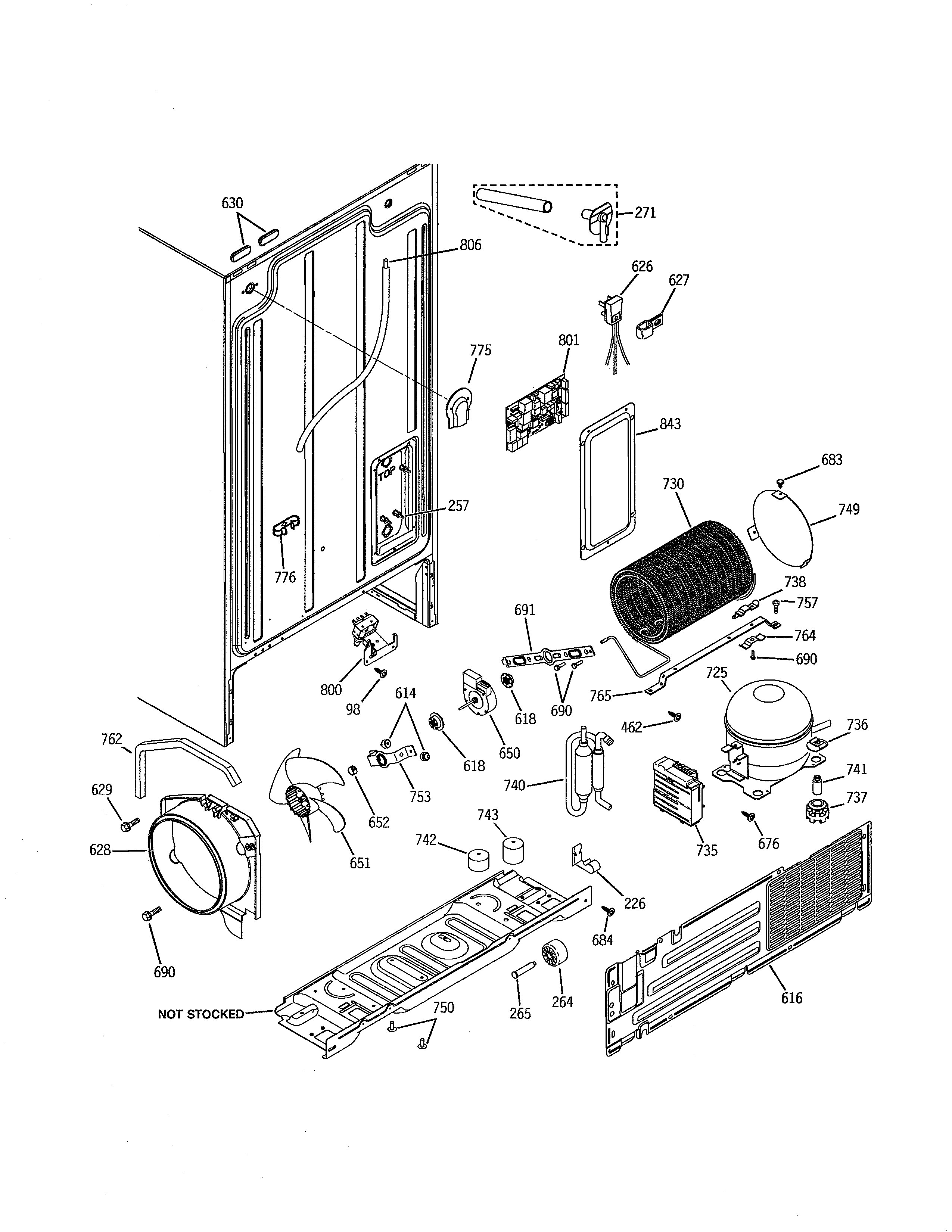 GE GSH22JSXMSS sealed system & mother board diagram