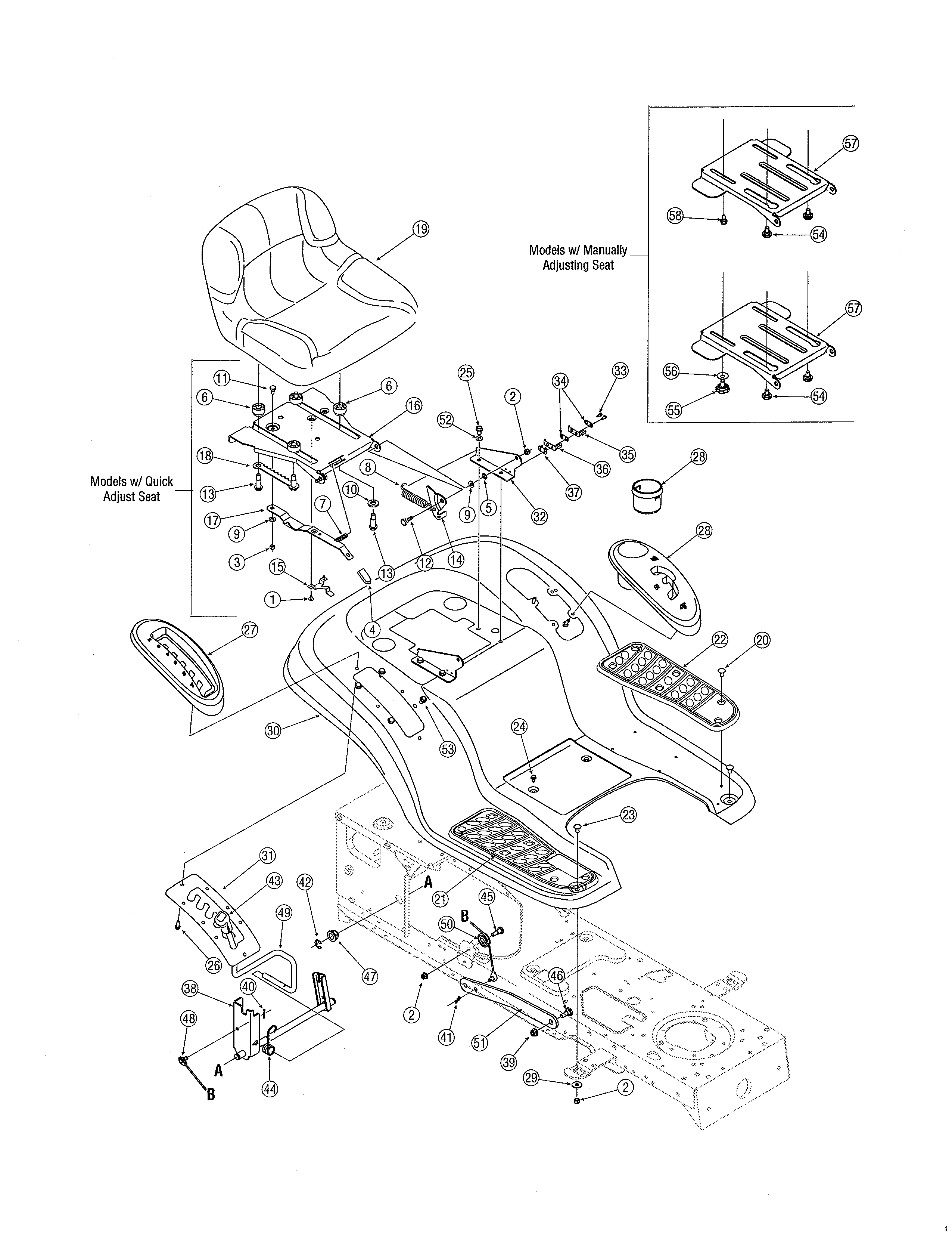 Yard-Man 13AT604H755 seat & fender diagram