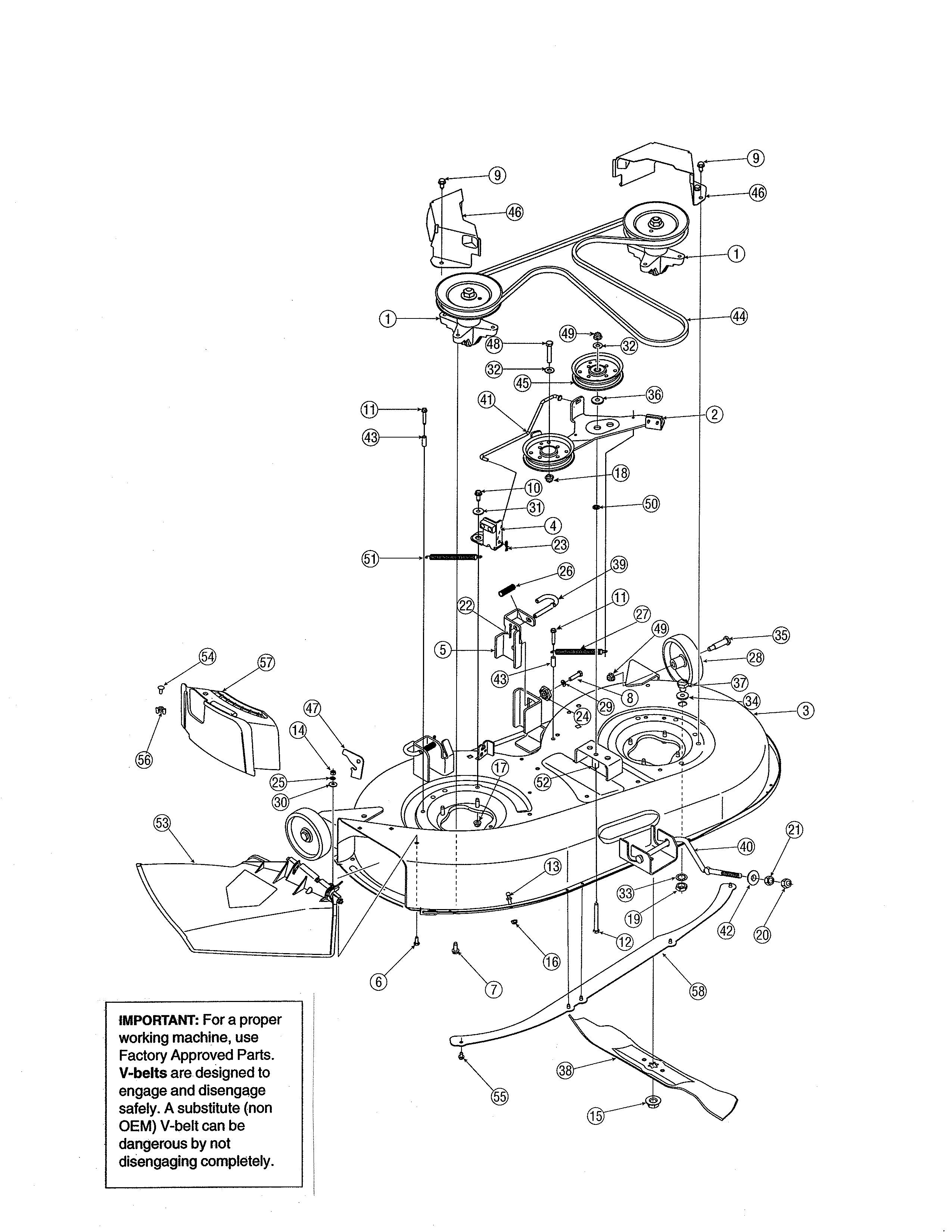 Yard-Man 13AT604H755 42" deck diagram