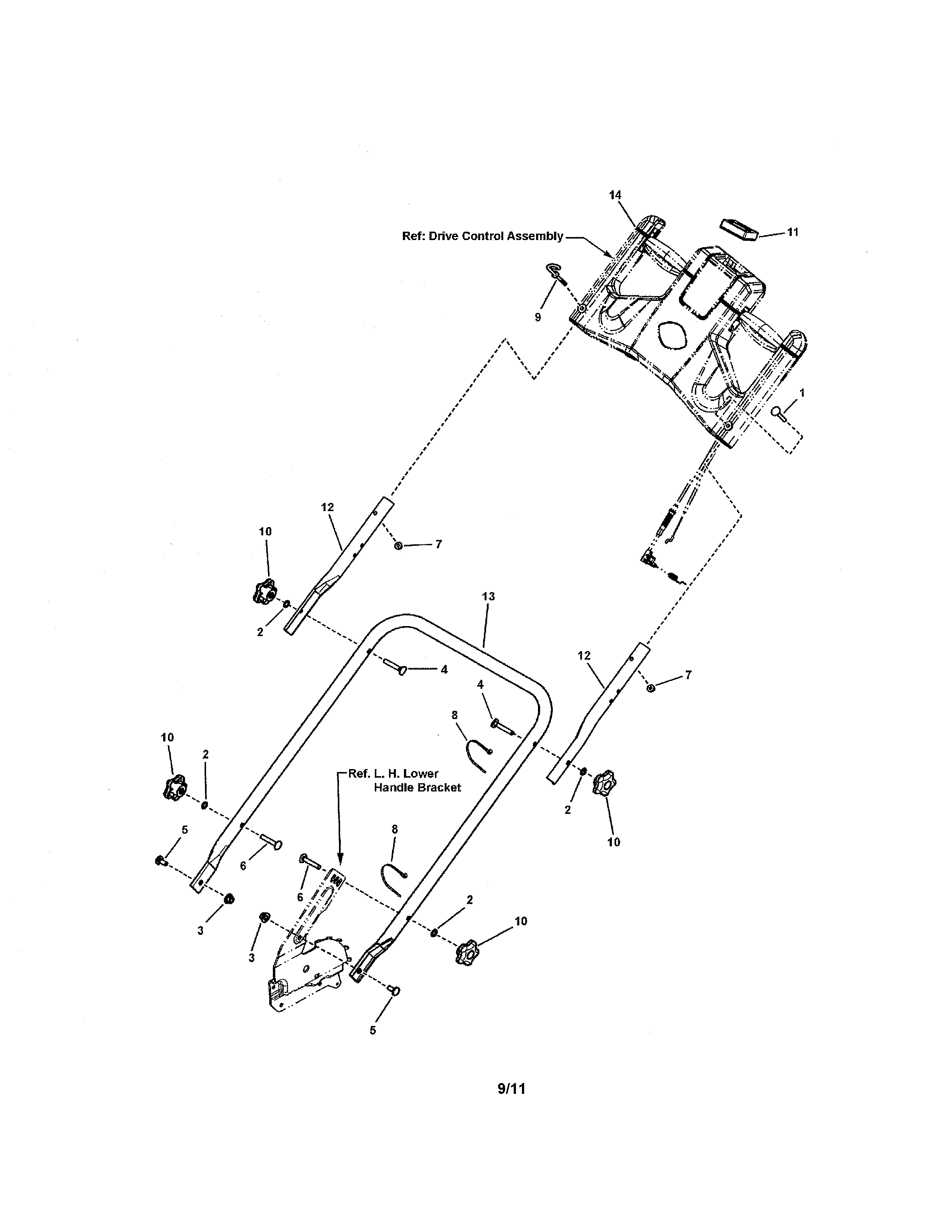 Snapper SXPV2270HW (7800776) handles & controls diagram