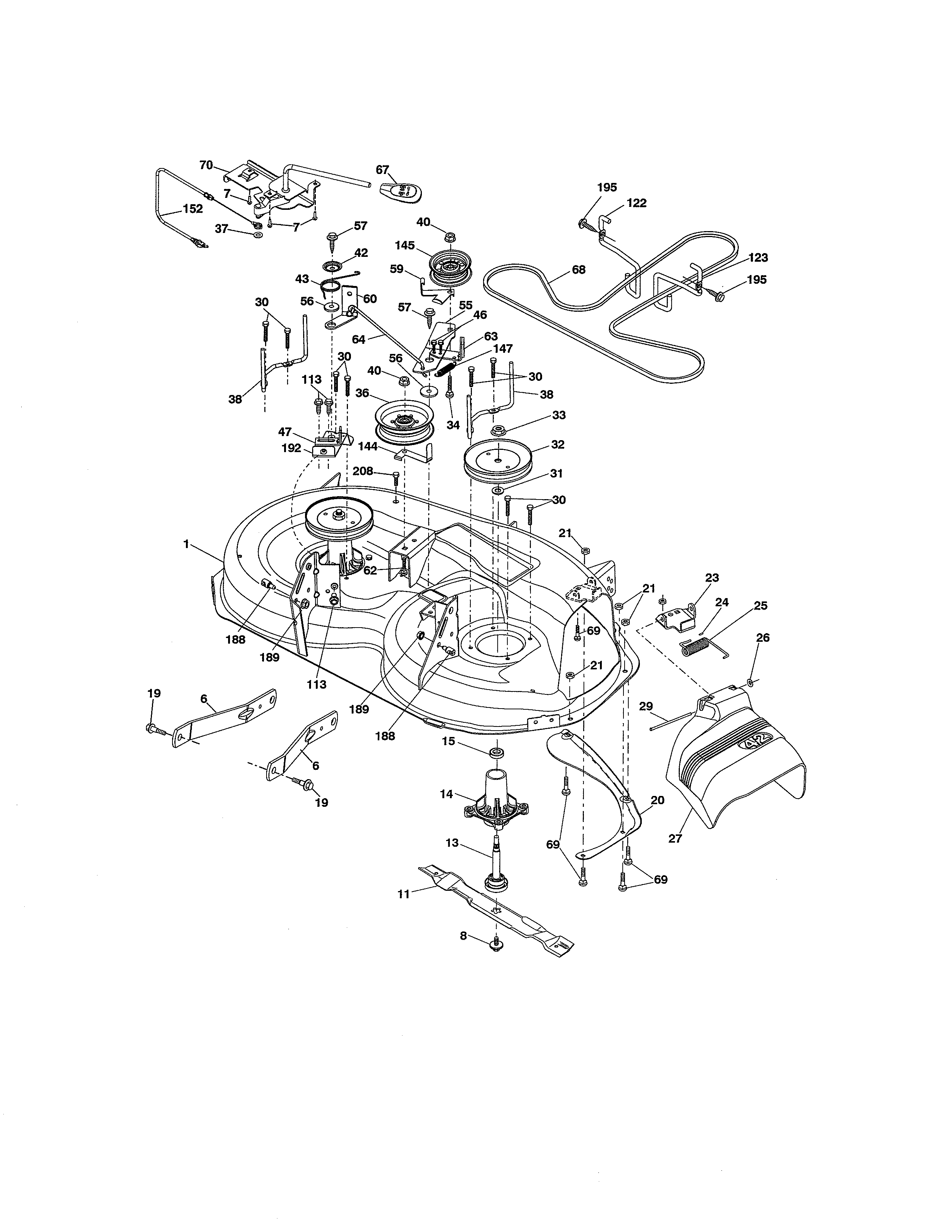 Craftsman 917289081 mower deck diagram