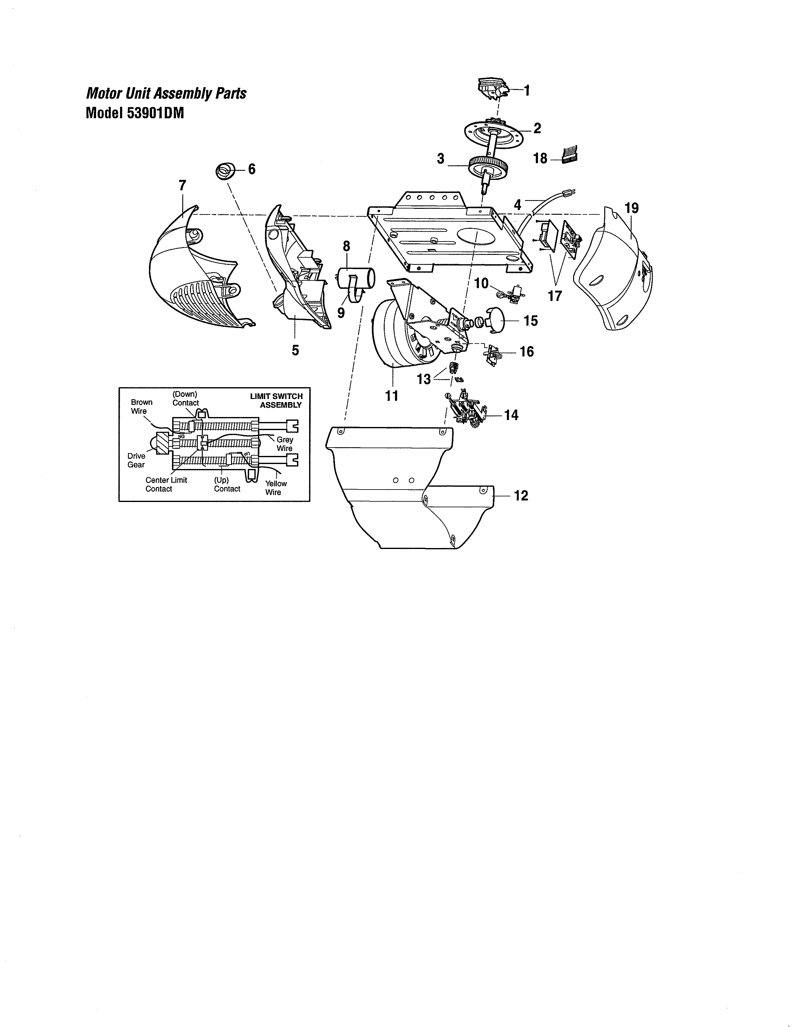 Craftsman 13953905DM motor unit - 13953901dm diagram