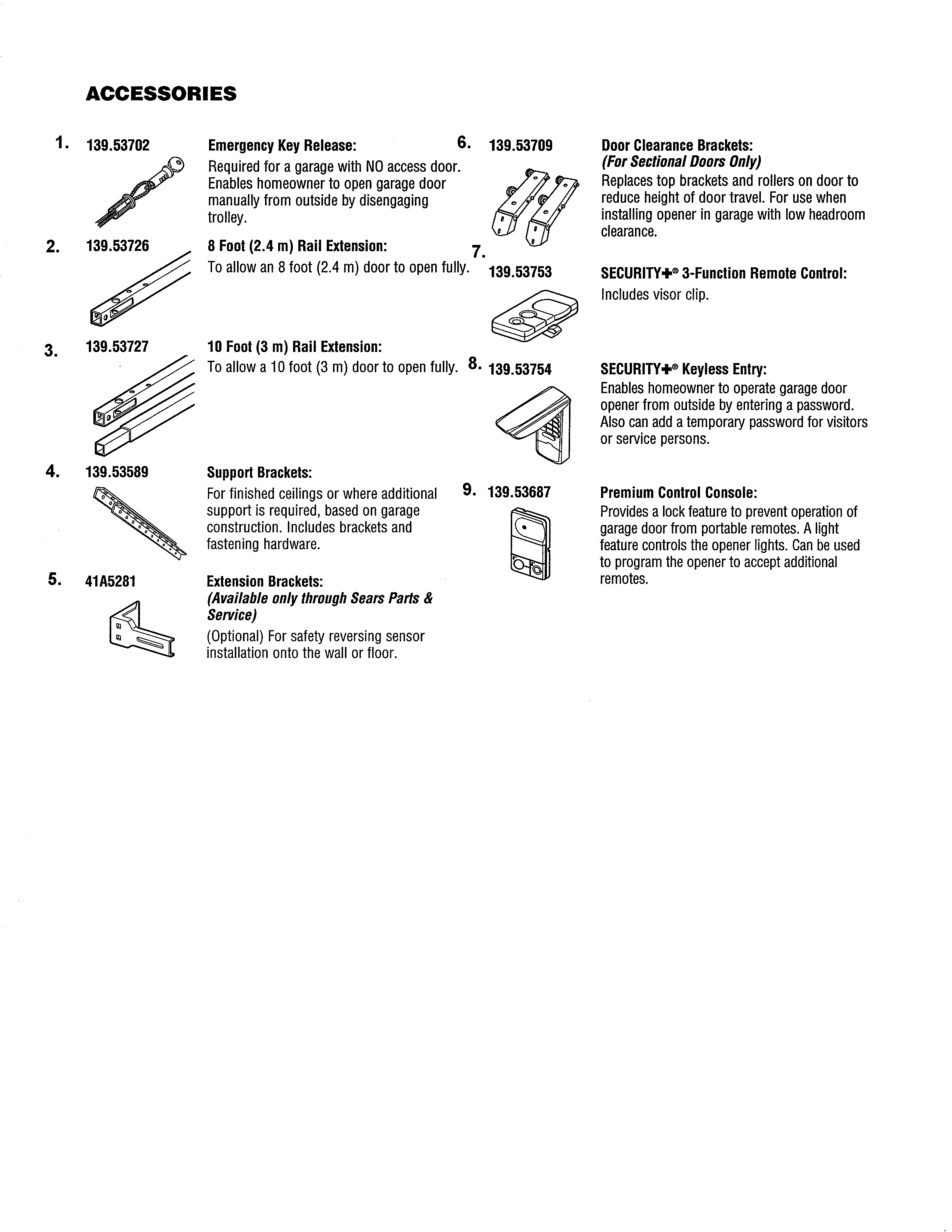 Craftsman 13953905DM accessories diagram