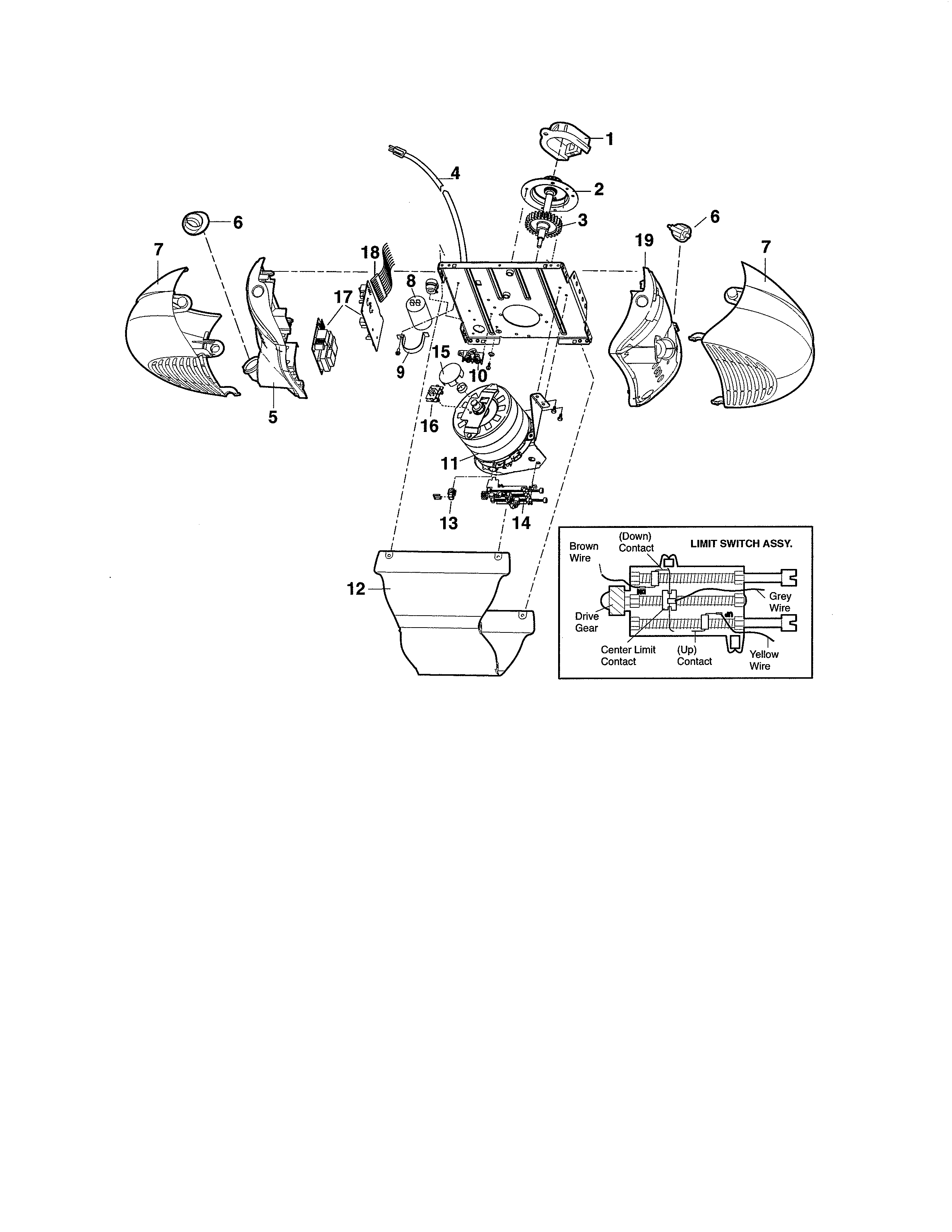 Craftsman 13953904D motor unit assembly diagram