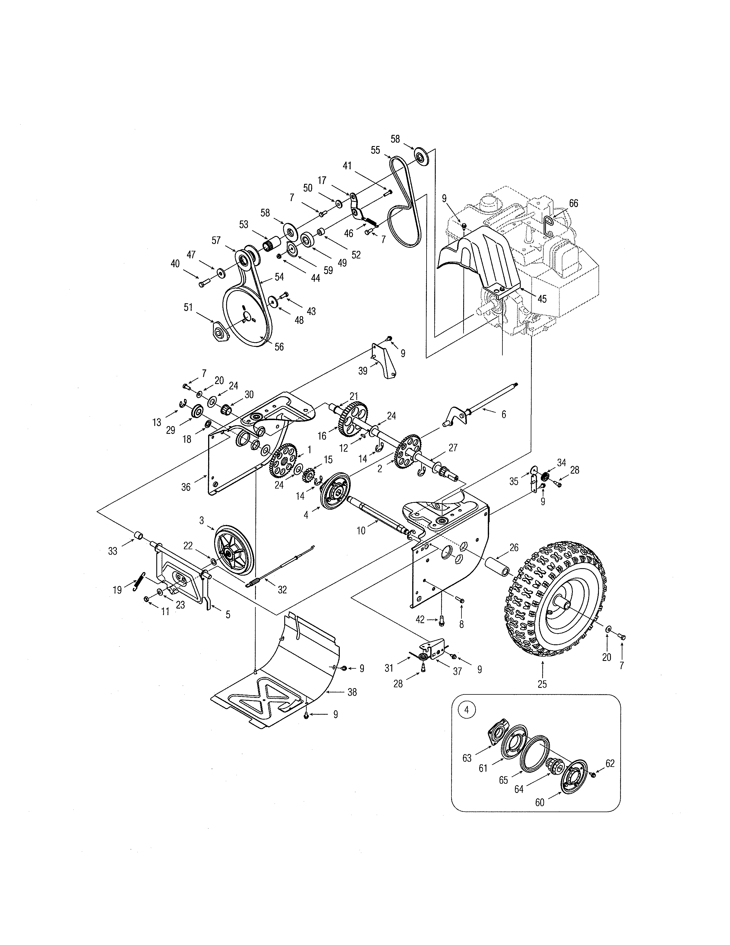 MTD 31AE6GLF722 gears diagram