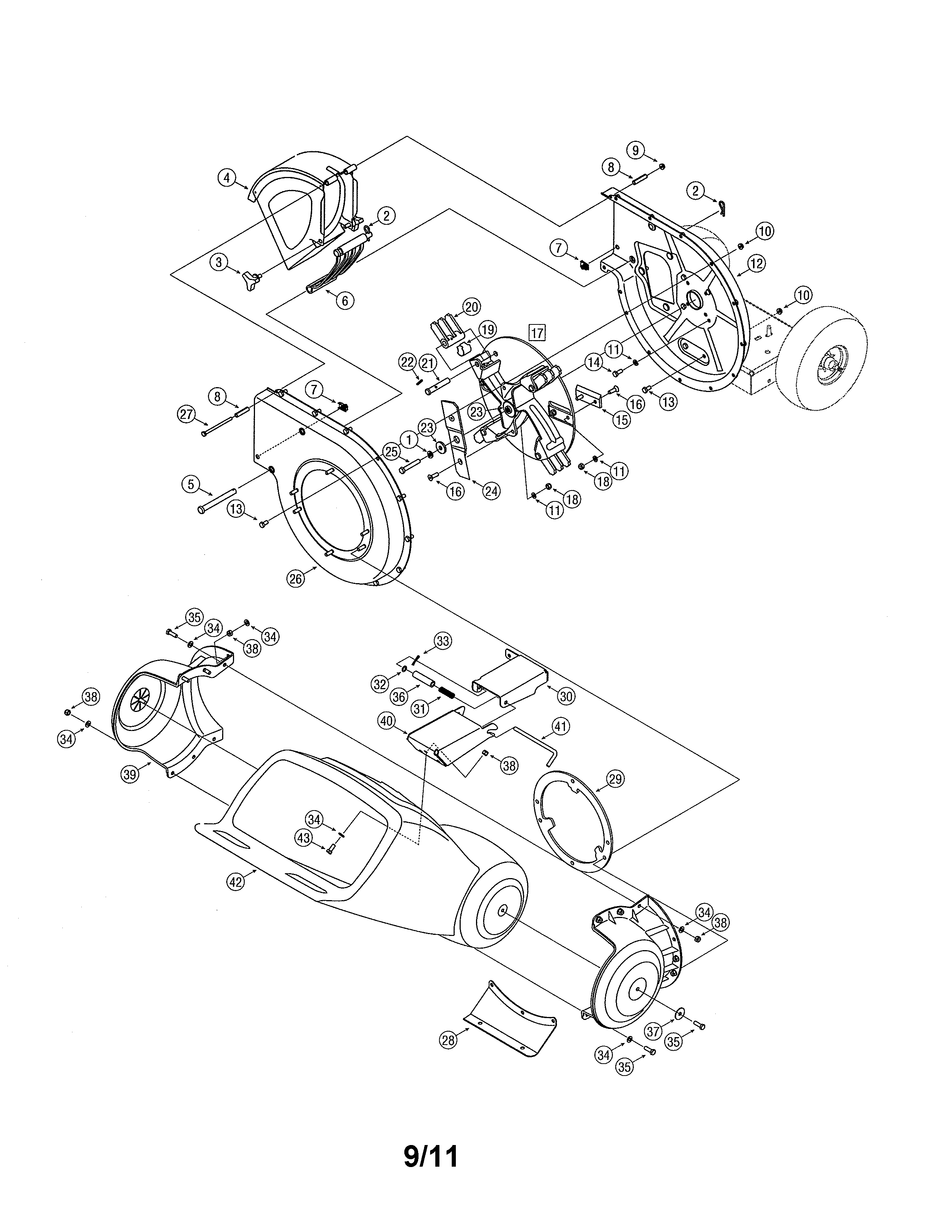 MTD 24A-465E729 hopper/impeller diagram