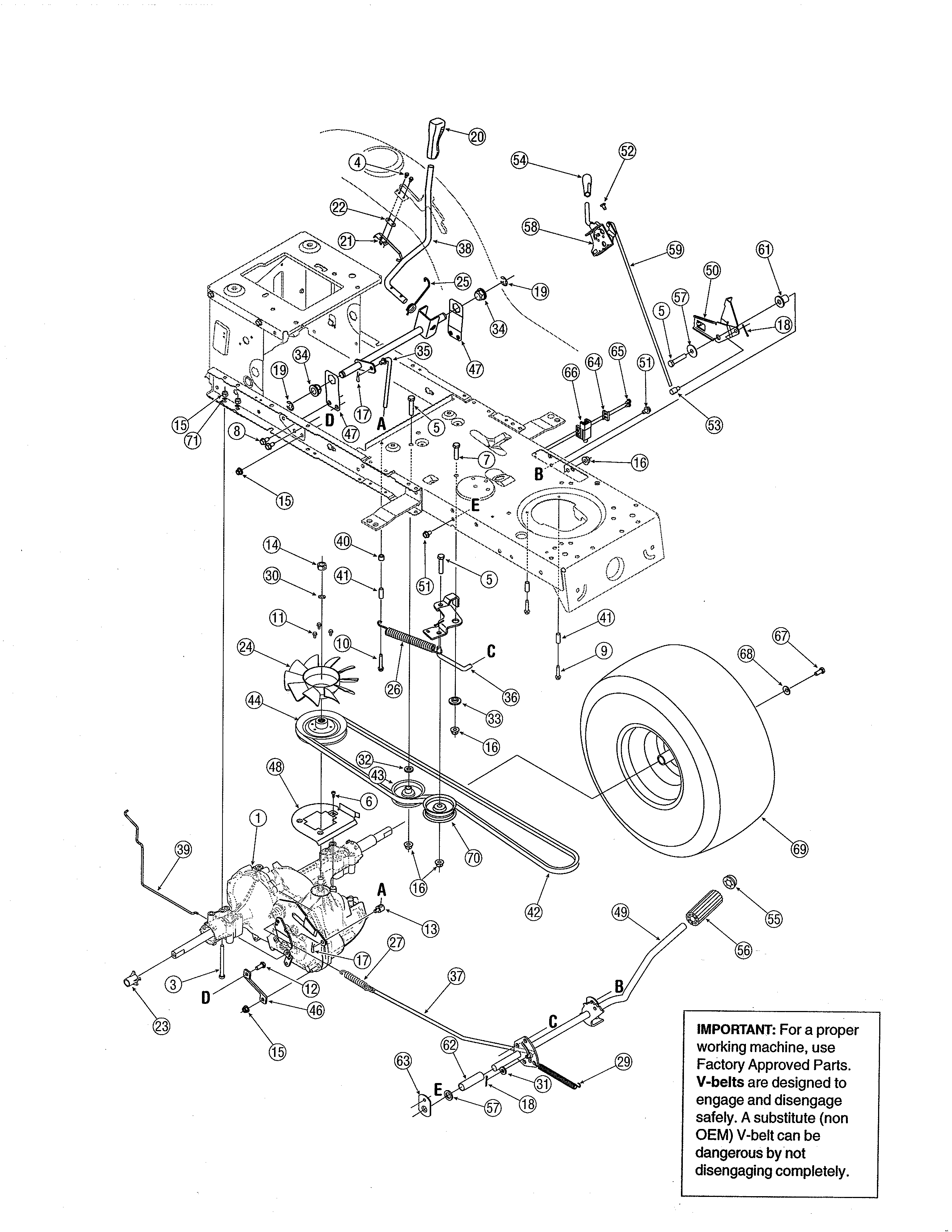MTD 13AJ795G730 transmission diagram