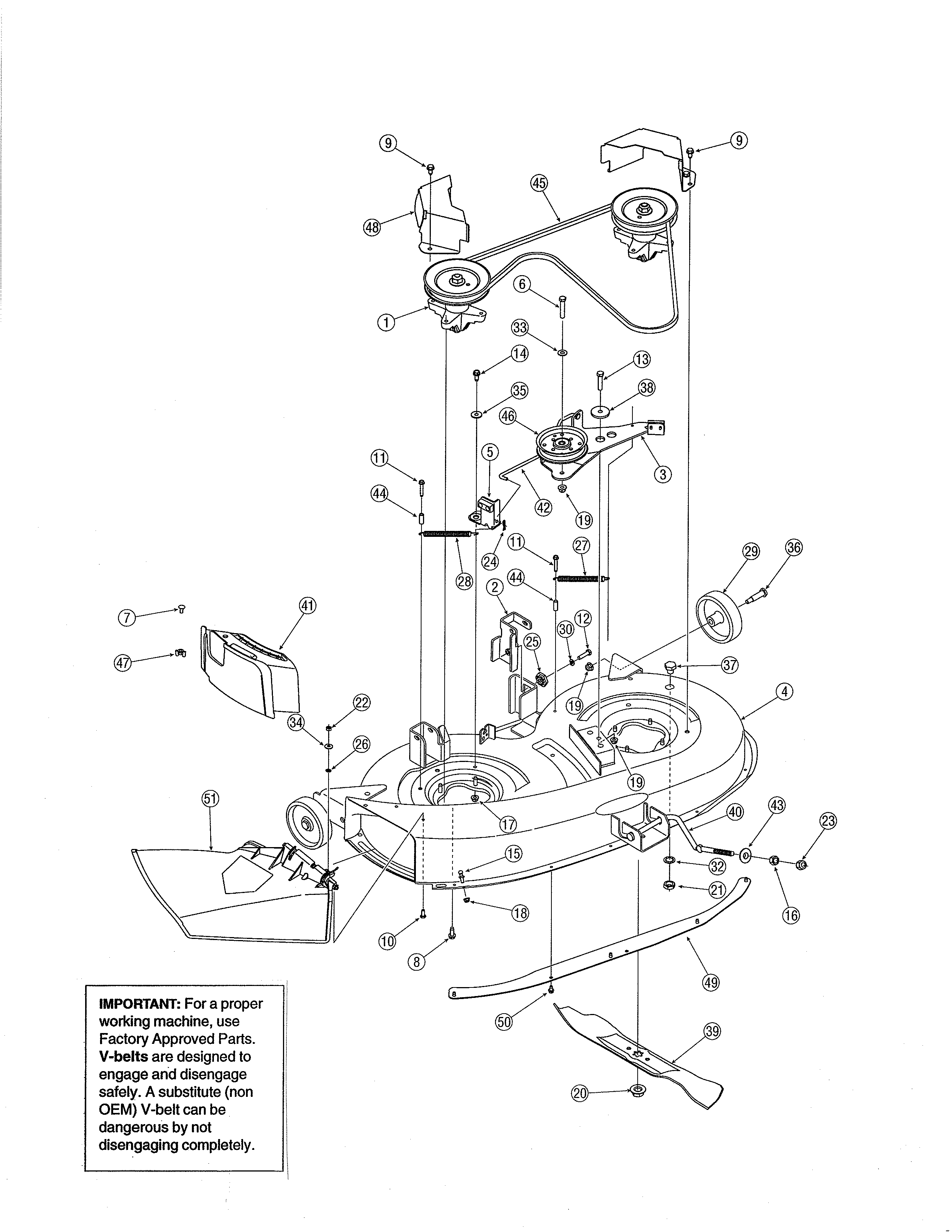 MTD 13AJ795G730 38" deck diagram