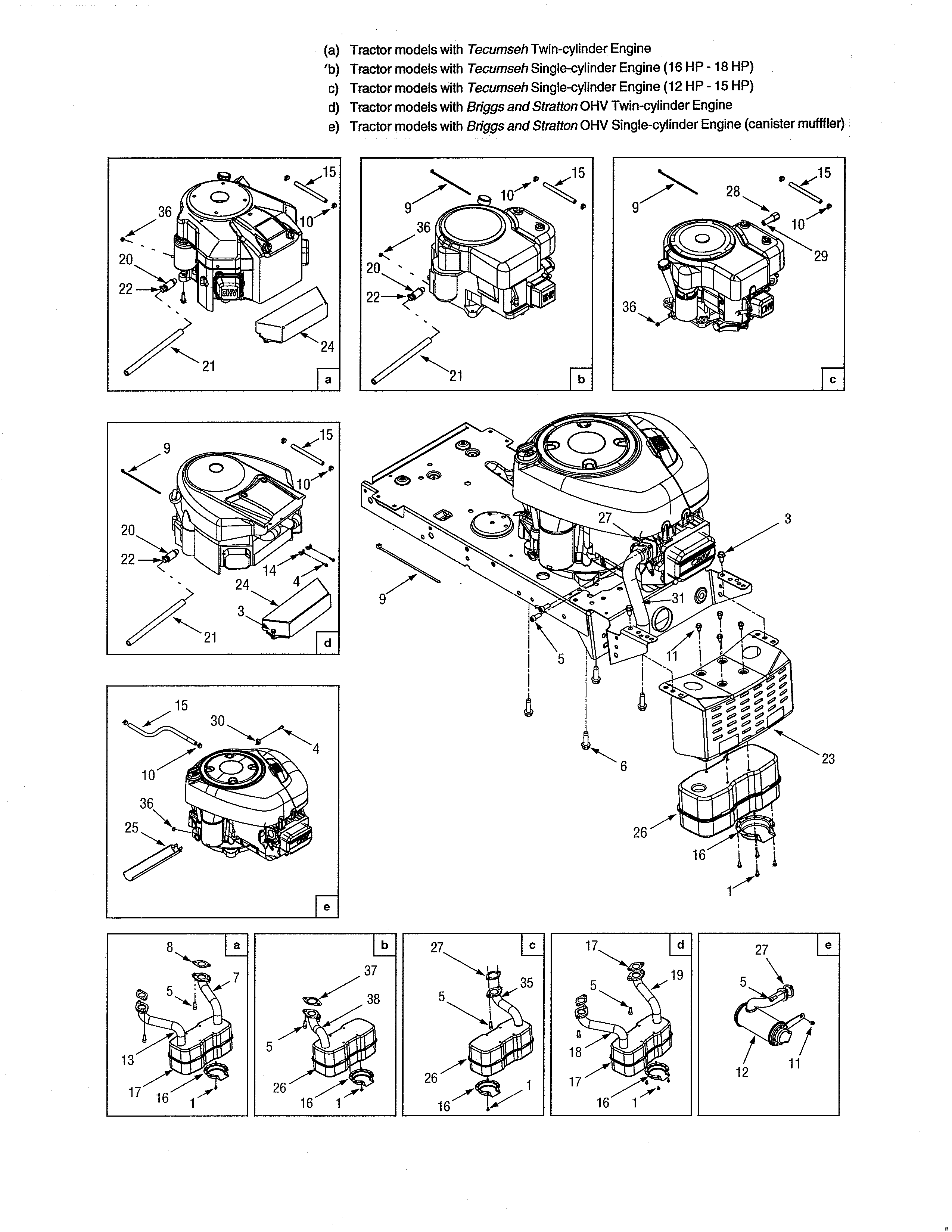 MTD 13AJ795G730 engines/muffler diagram