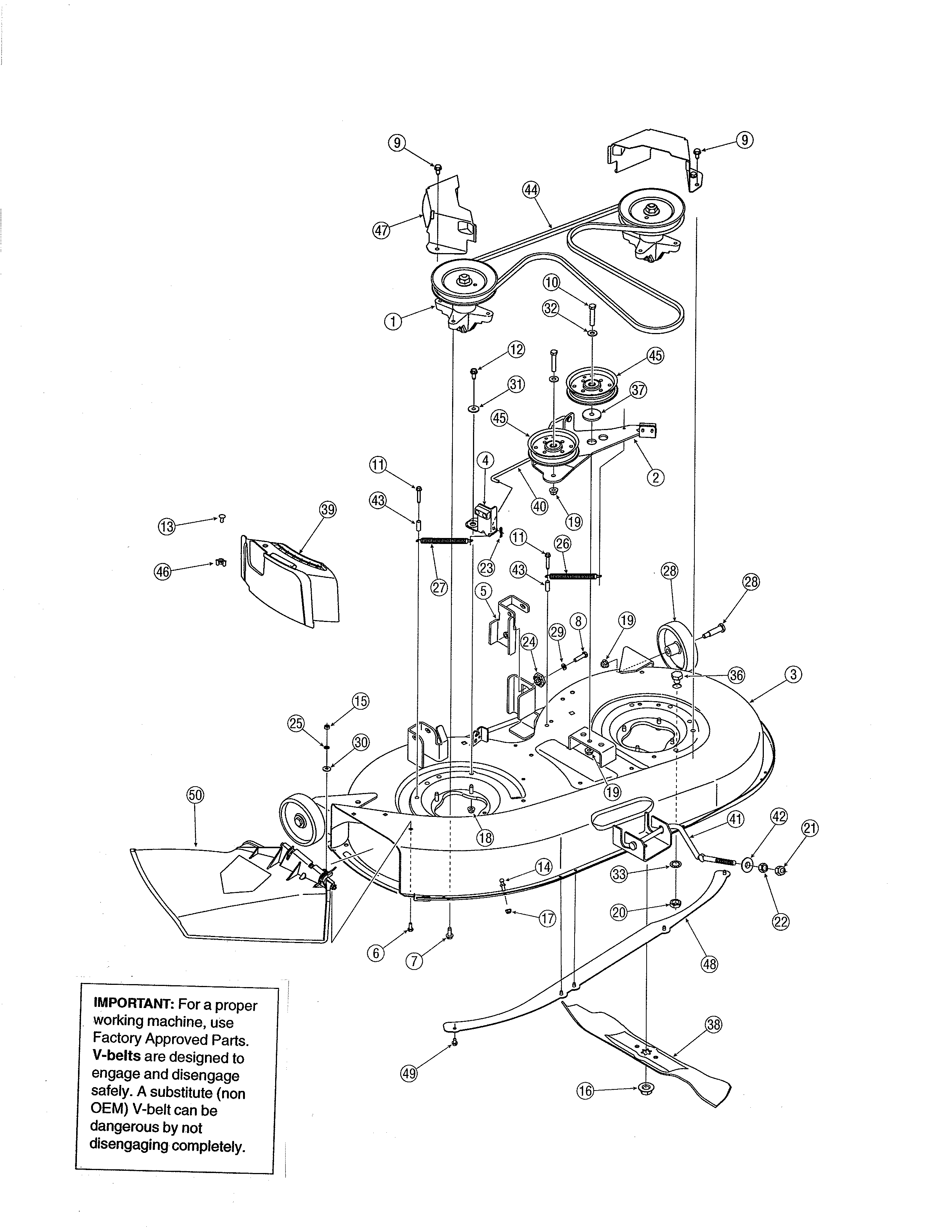 MTD 13AN771G731 42" deck diagram