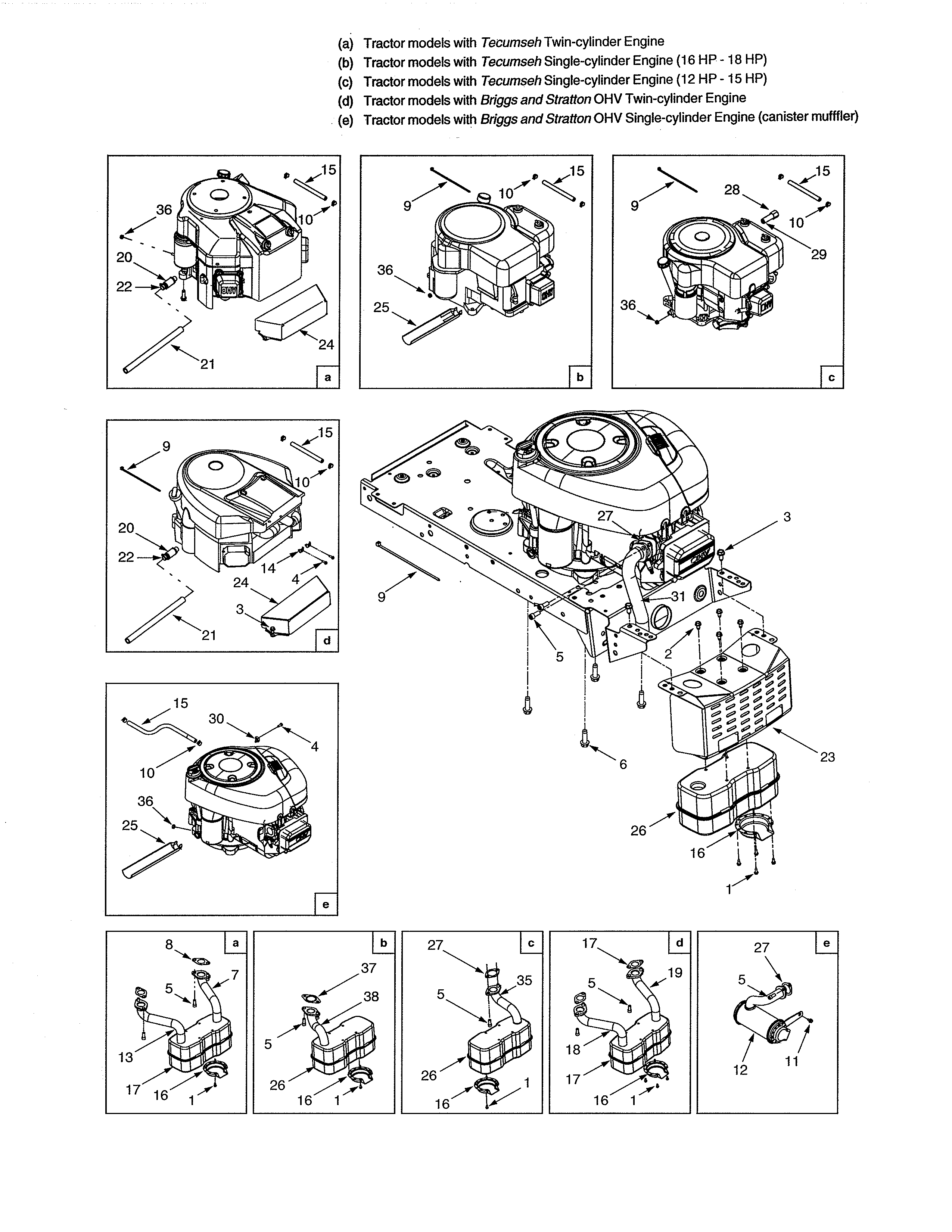 MTD 13AN771G731 engines/muffler diagram
