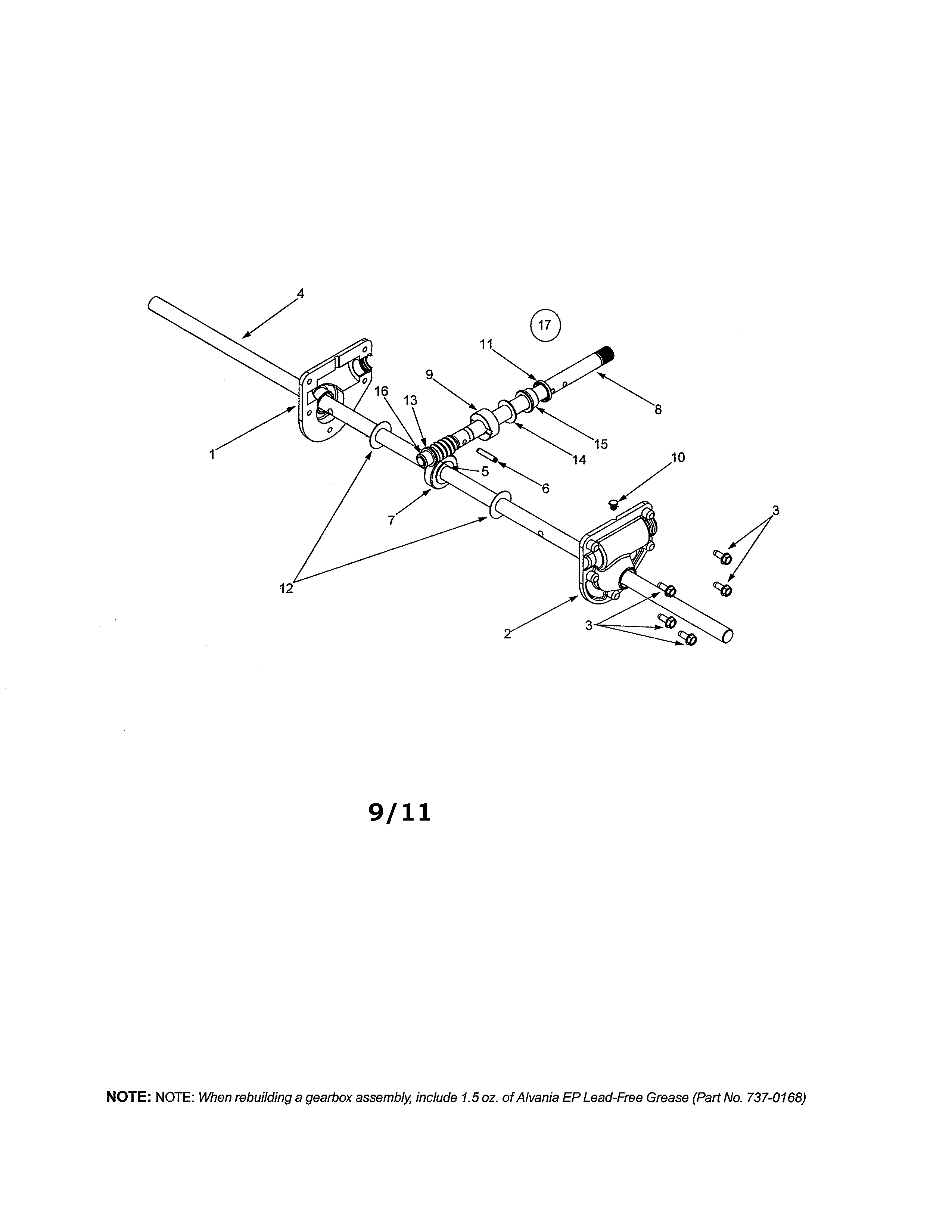 MTD 31AS640F352 axle diagram