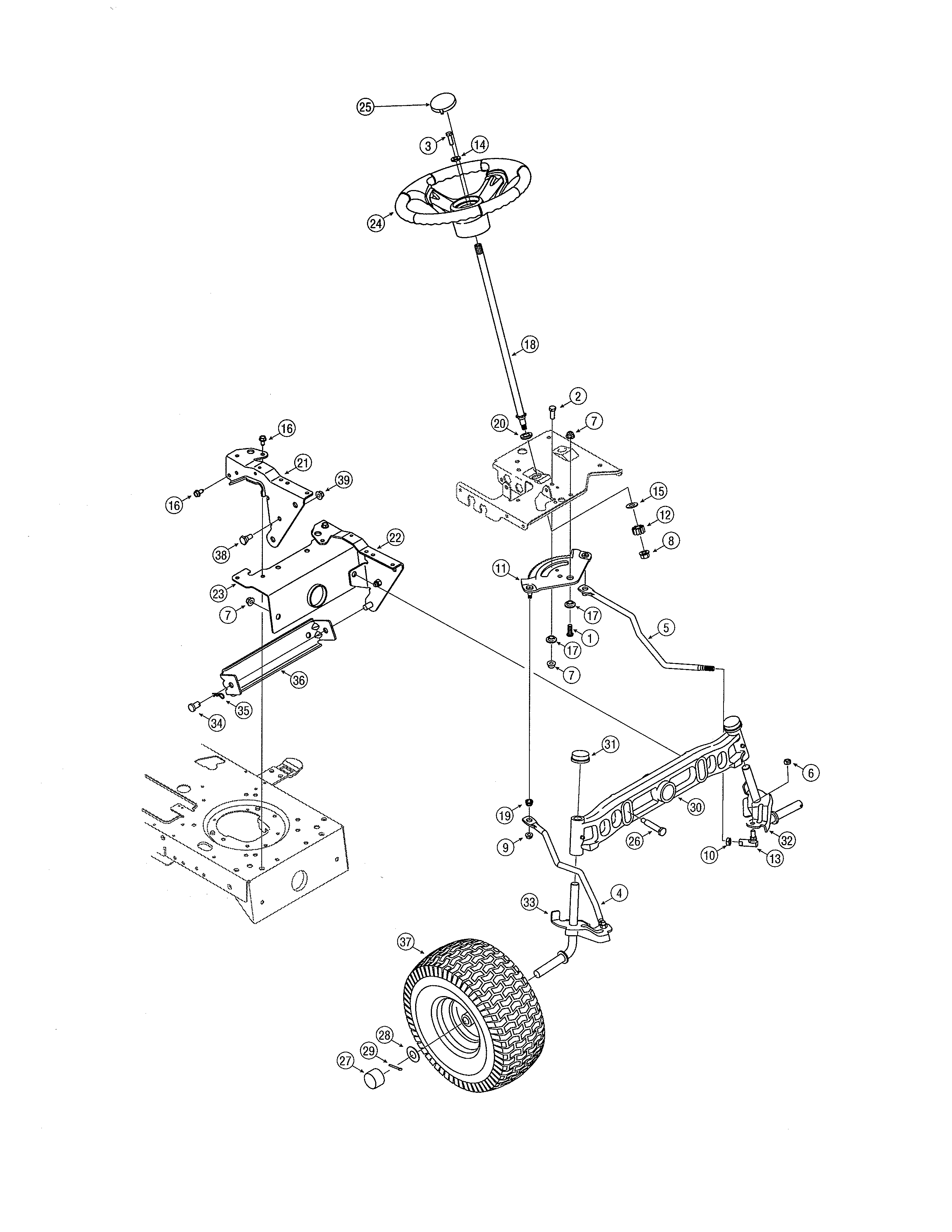 MTD 13AP625K730 steering diagram