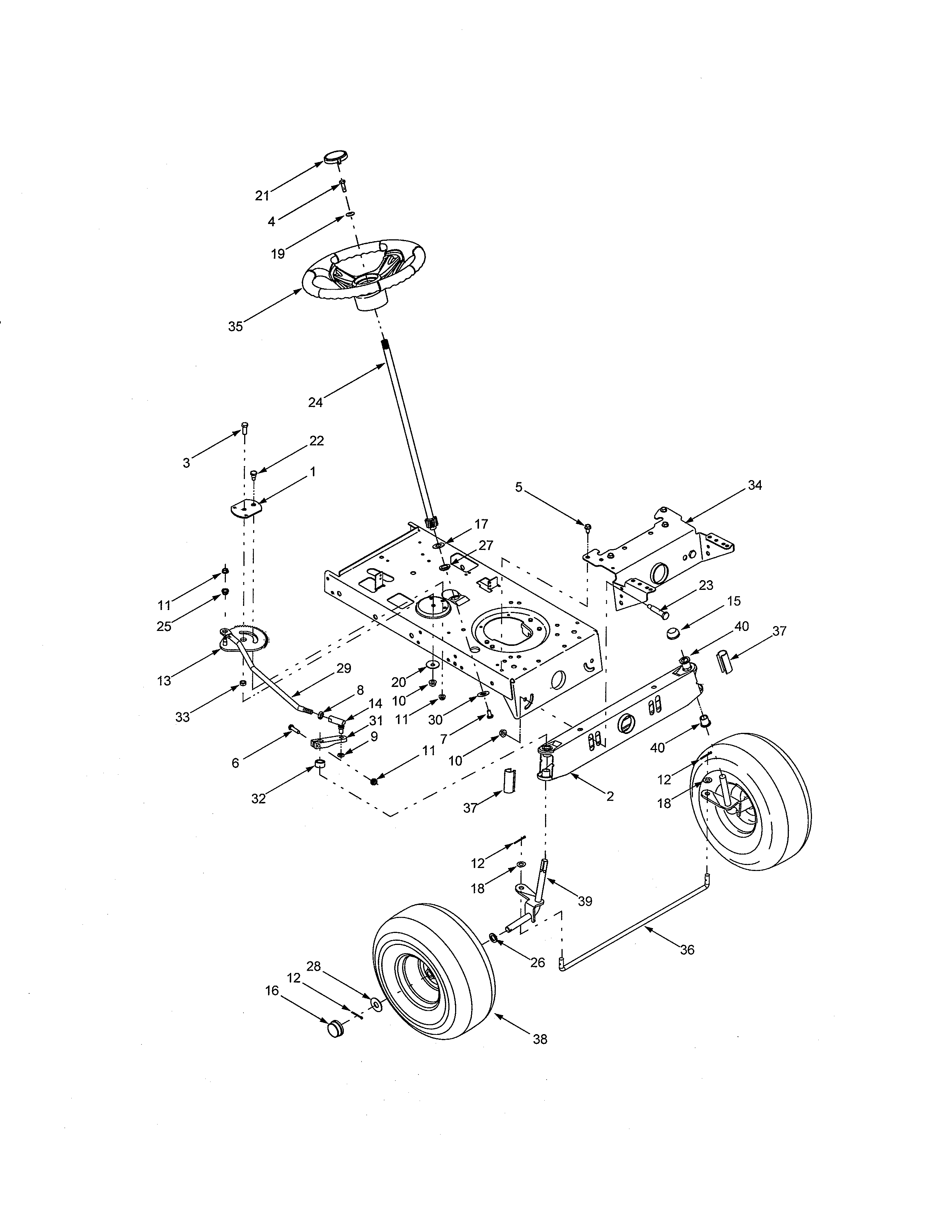MTD 13AC650F700 steering diagram