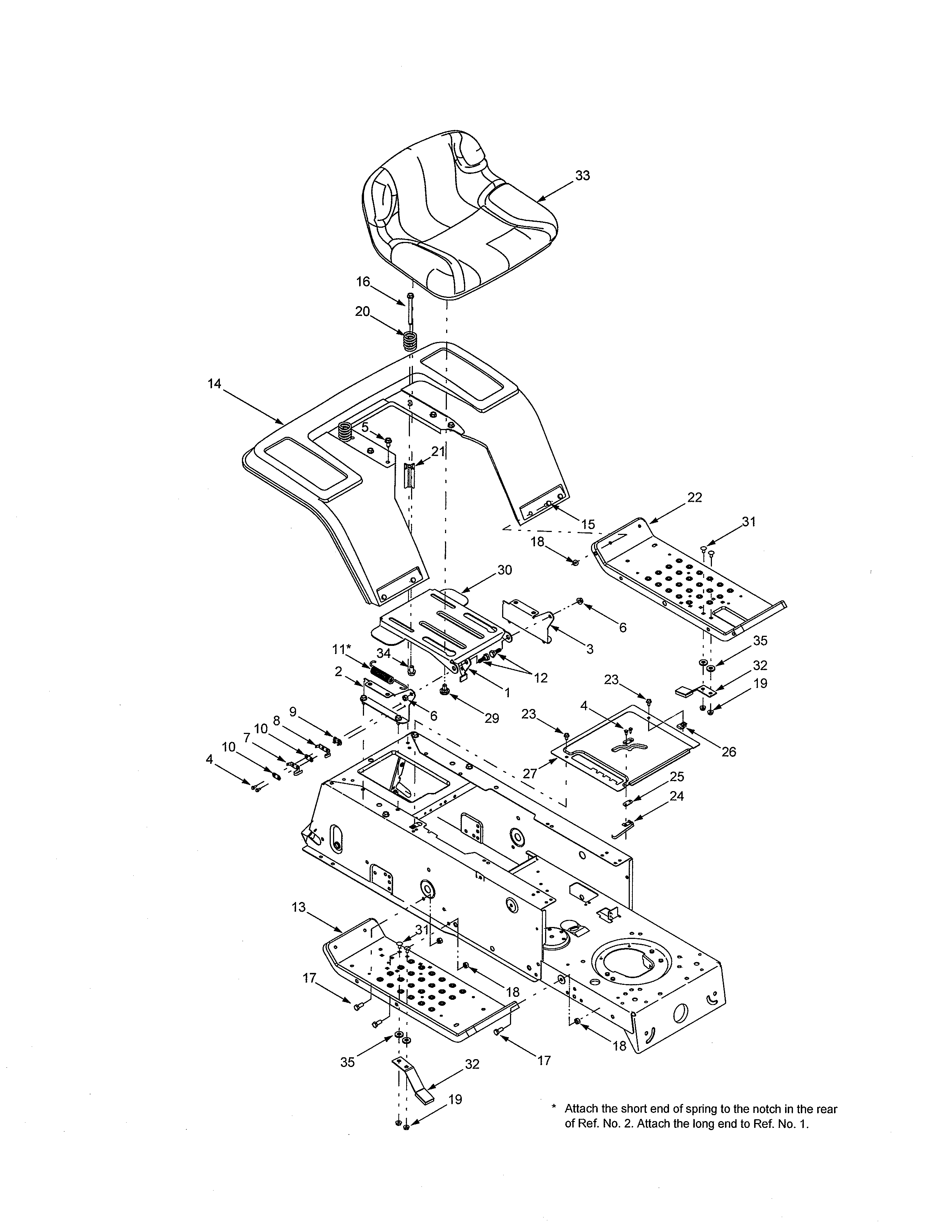 MTD 13AC650F700 seat & fender diagram