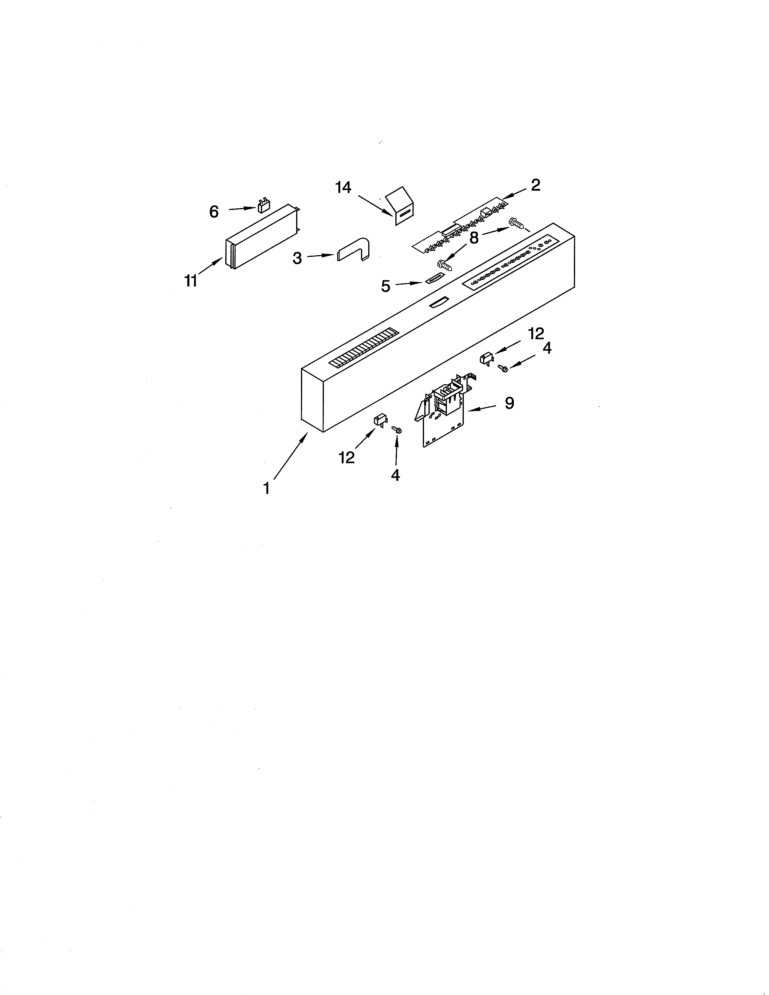 KitchenAid KUDS01FLBT7 control panel diagram