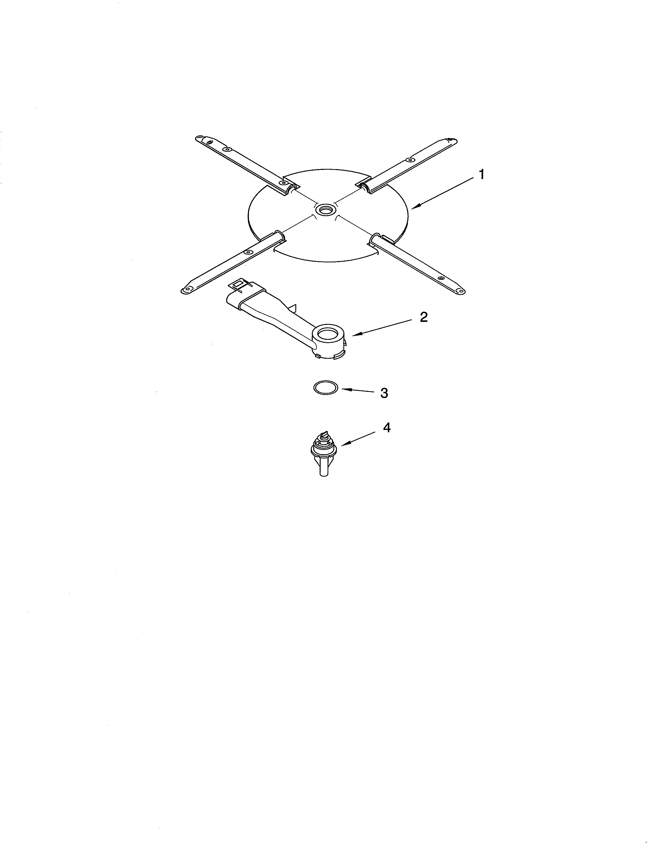 KitchenAid KUDS01FLBT7 lower washarm & strainer diagram