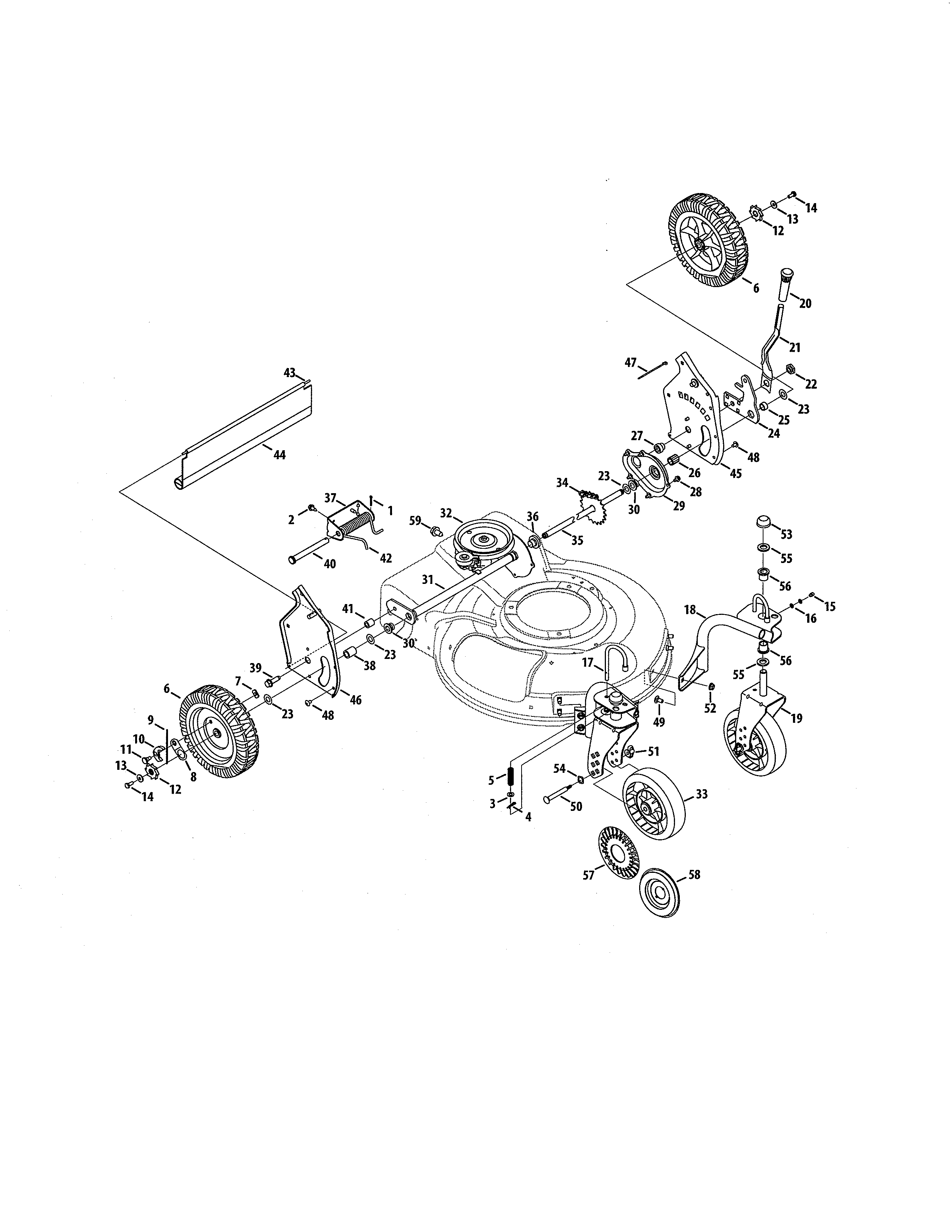 MTD 12A-989Q795 wheels diagram