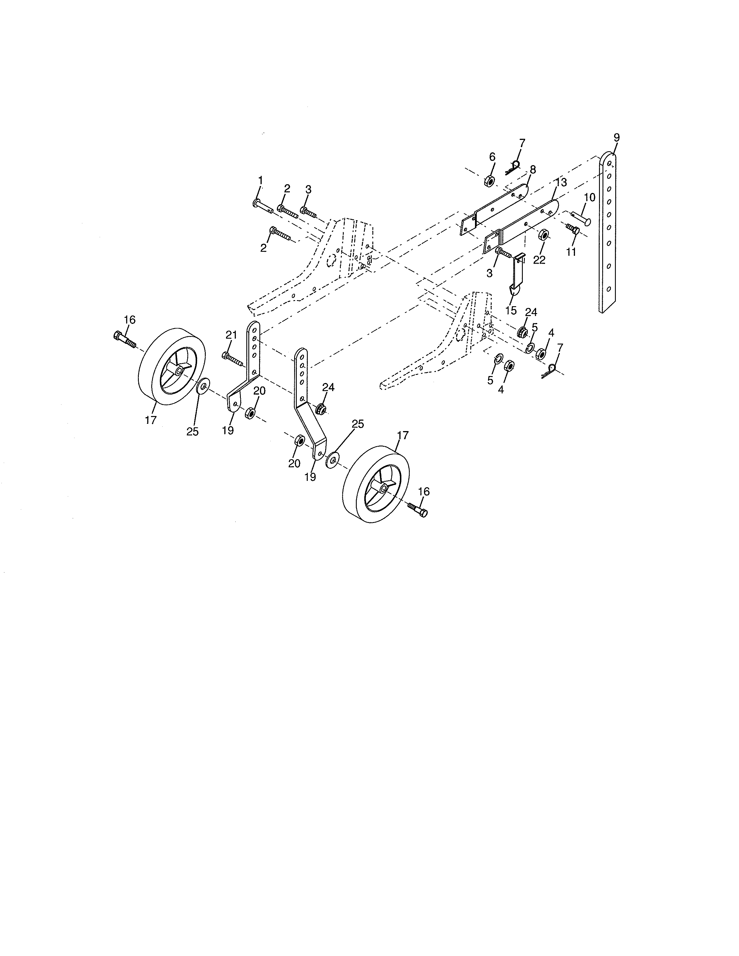 Craftsman 917297015 wheel & depth stake diagram